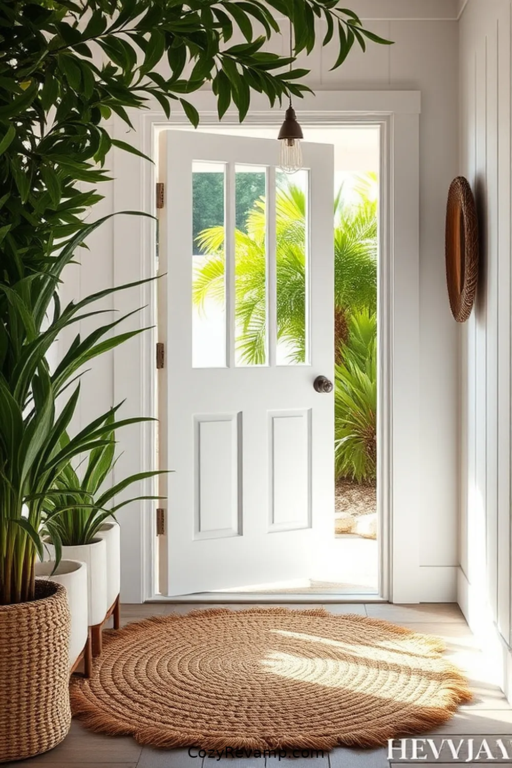 Coconut Fiber Mats for an Eco-Friendly Option for 24 Ways to Create a Coastal Entryway Using Natural Fibers