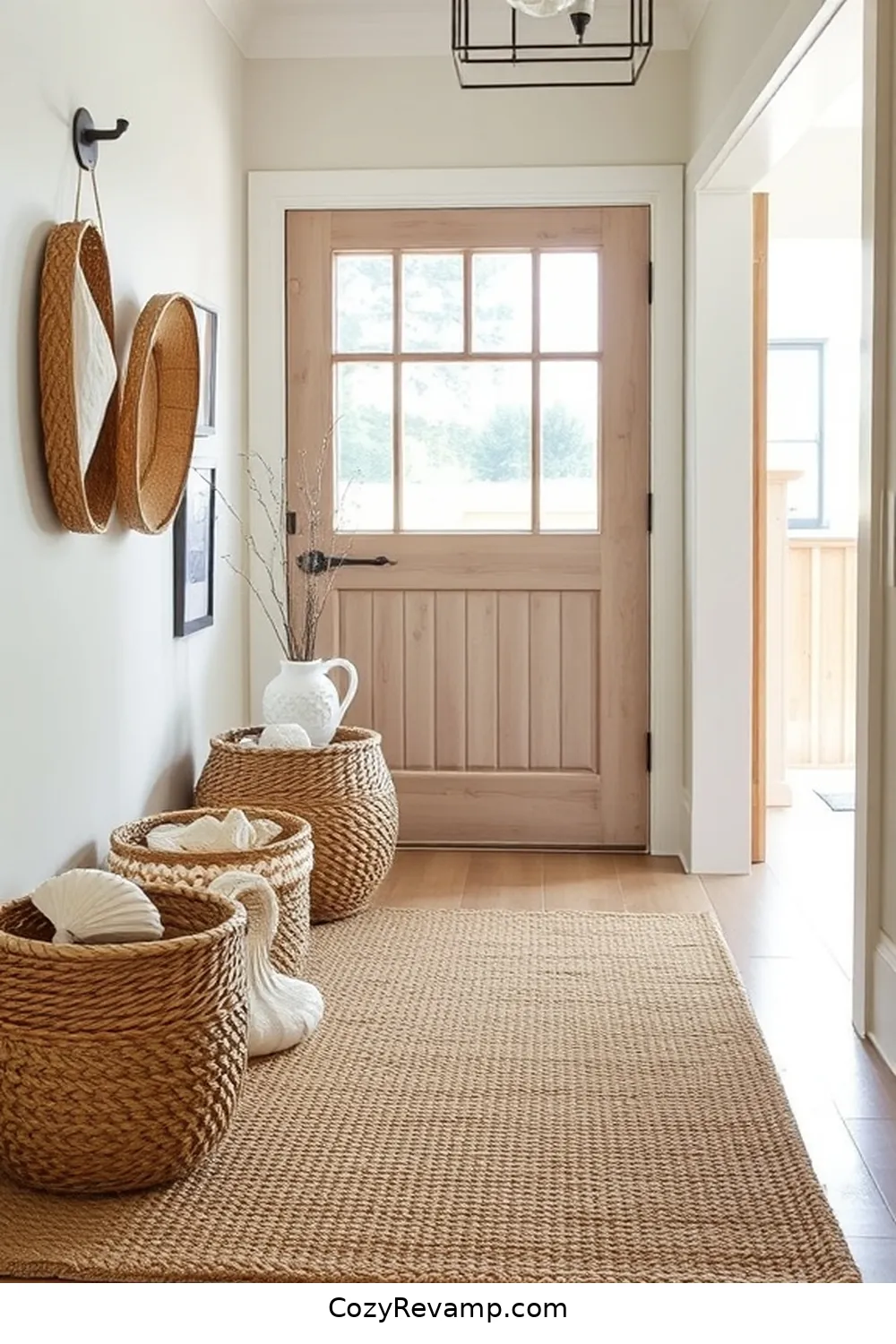 Jute Area Rugs for a Natural Foundation for 24 Ways to Create a Coastal Entryway Using Natural Fibers