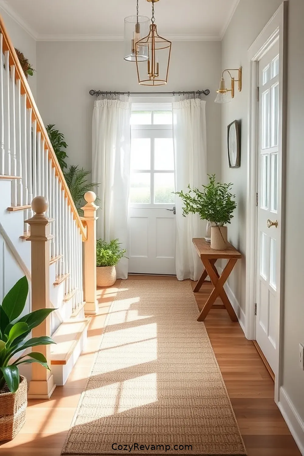 Seagrass Stair Runners for Coastal Charm for 24 Ways to Create a Coastal Entryway Using Natural Fibers