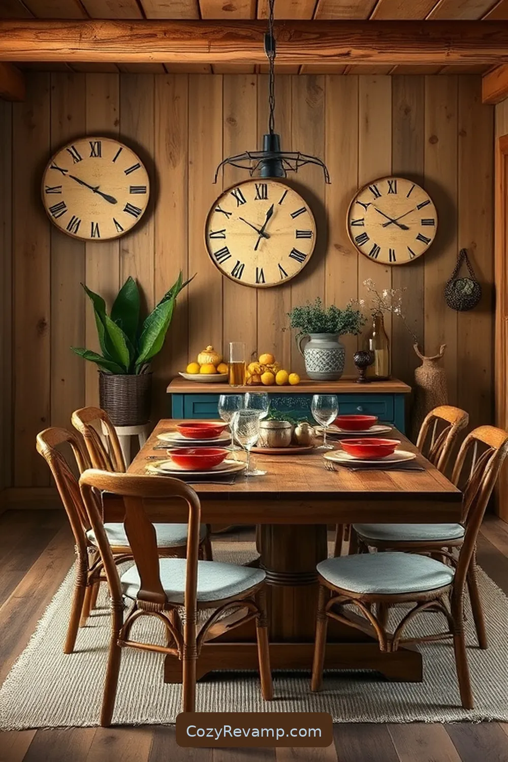 Choose Bamboo Wall Clocks for 24 Ways to Create a Rustic Dining Room With Bamboo Material