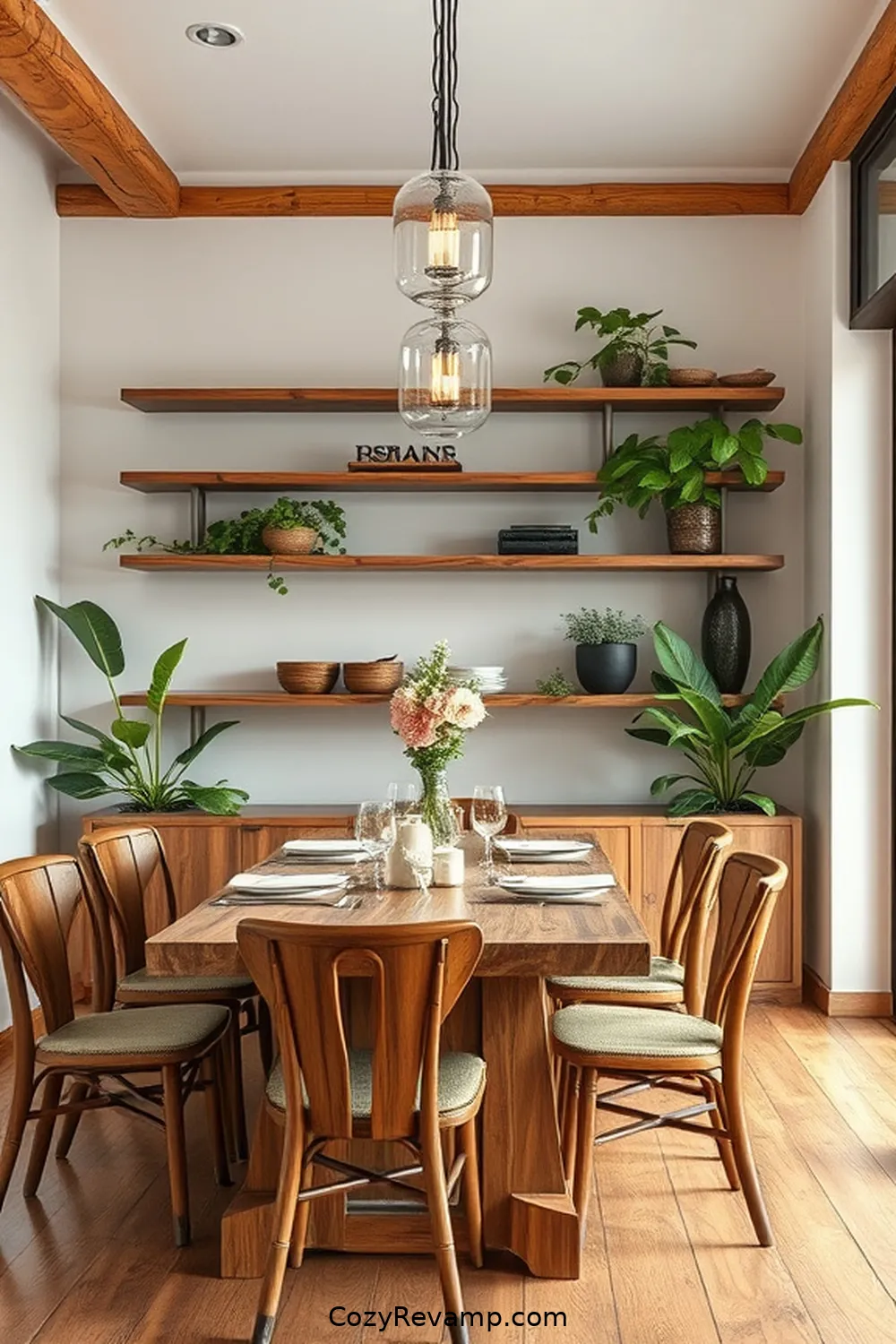 Include Bamboo Shelving for 24 Ways to Create a Rustic Dining Room With Bamboo Material