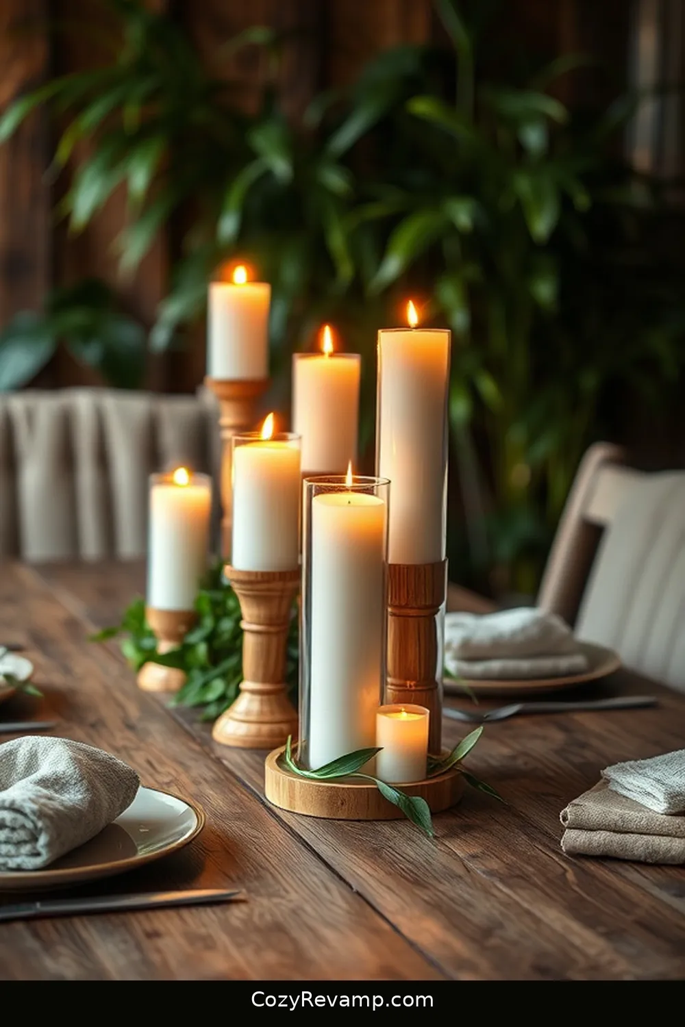 Incorporate Bamboo Candle Holders for 24 Ways to Create a Rustic Dining Room With Bamboo Material