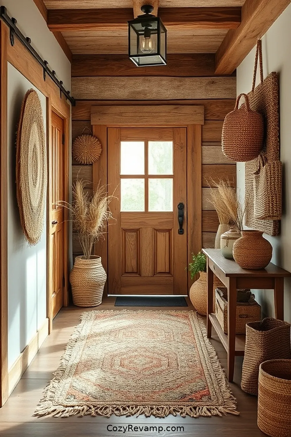 Grass Woven Accessories for Texture for 24 Ways to Create a Rustic Entryway With Natural Fibers