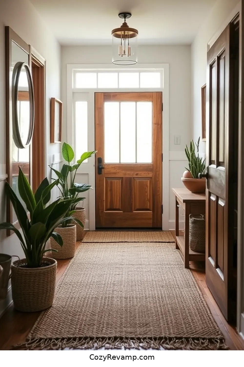 Jute Rugs for a Natural Foundation for 24 Ways to Create a Rustic Entryway With Natural Fibers