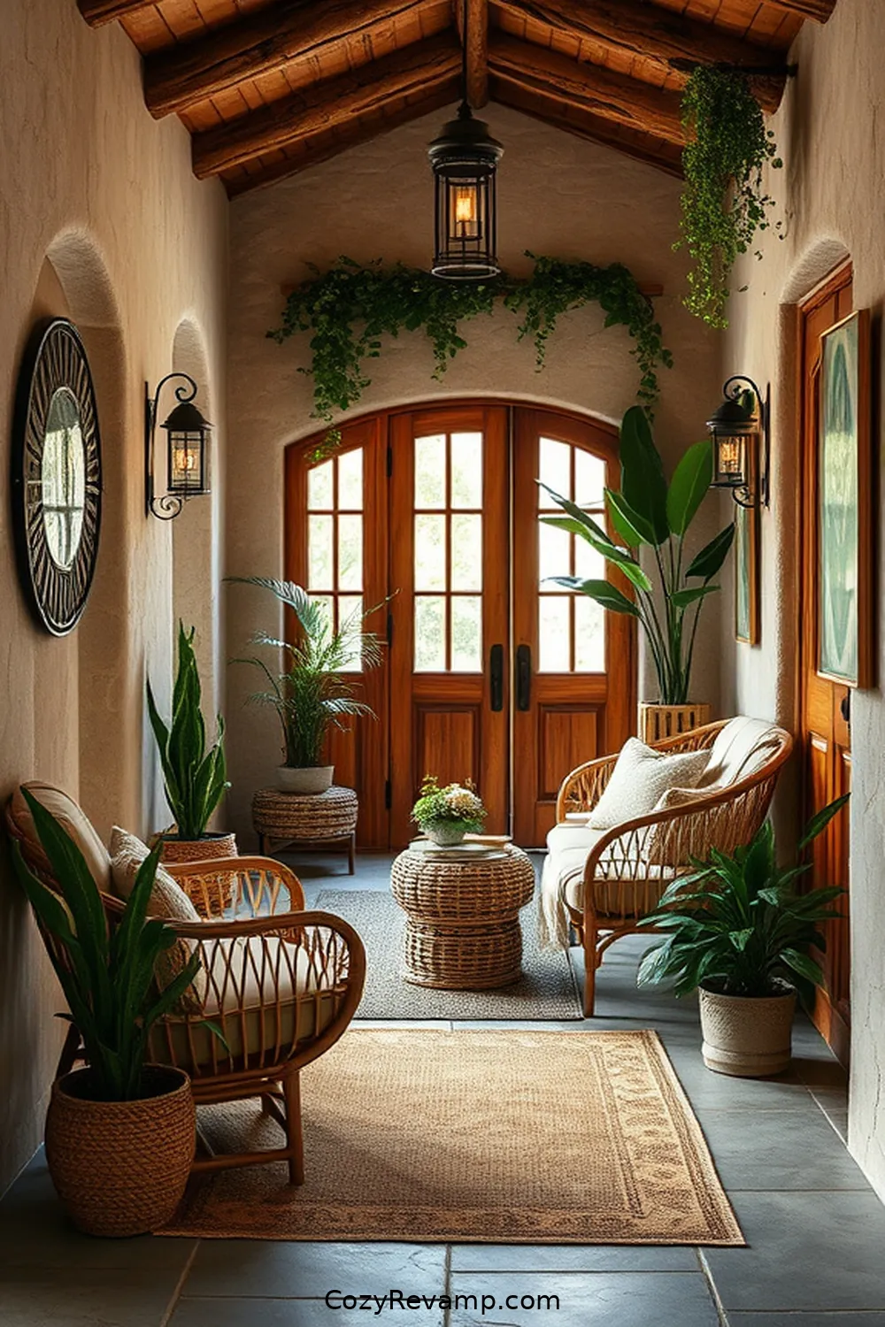 Rattan Furniture for a Cozy Feel for 24 Ways to Create a Rustic Entryway With Natural Fibers
