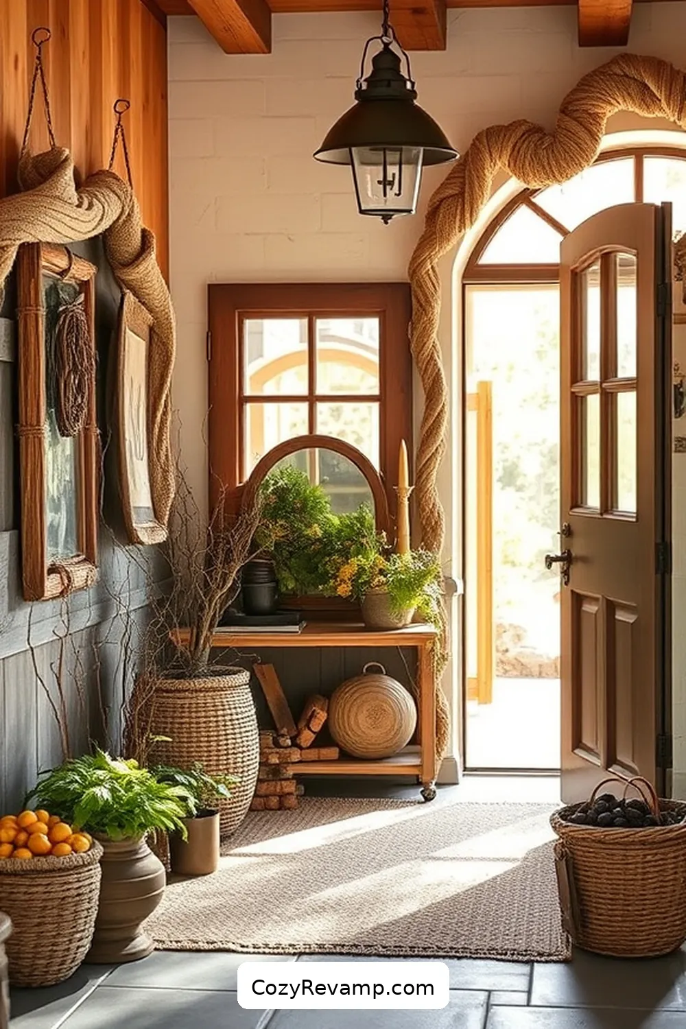 Twine Accents for Rustic Decor for 24 Ways to Create a Rustic Entryway With Natural Fibers