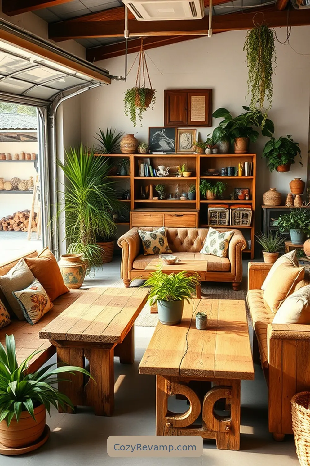 Upcycled Wooden Furniture for 25 Creative Bohemian Garage Ideas With Recycled Wood Material