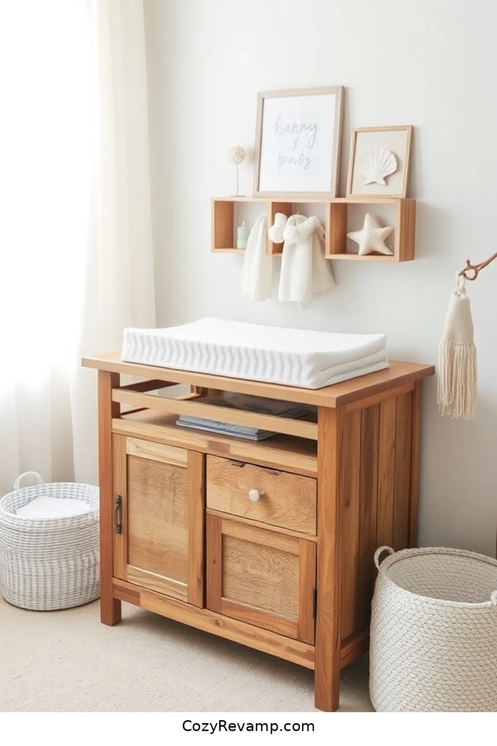 Reclaimed Wood Changing Pad Stand for 25 Creative Coastal Nursery Ideas Using Reclaimed Materials