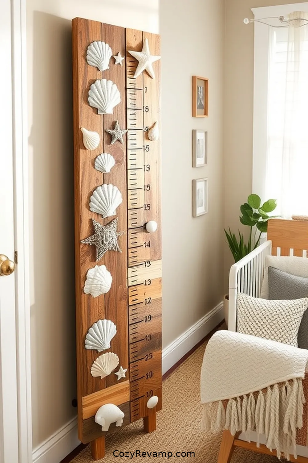 Reclaimed Wood Growth Chart for 25 Creative Coastal Nursery Ideas Using Reclaimed Materials
