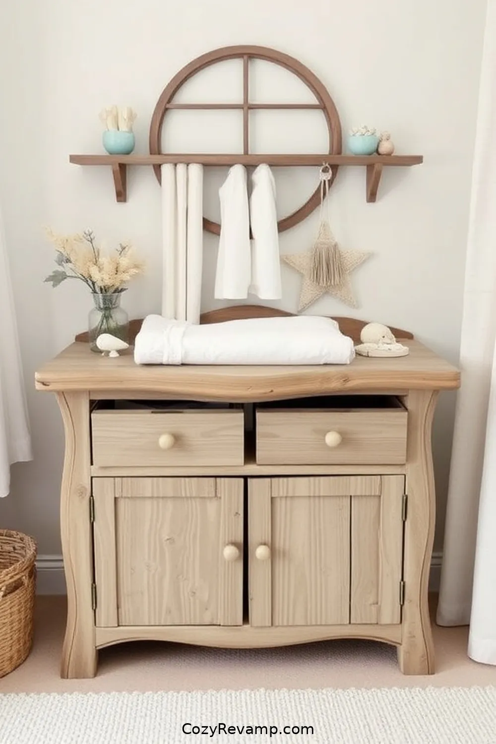 Upcycled Furniture for Changing Tables for 25 Creative Coastal Nursery Ideas Using Reclaimed Materials