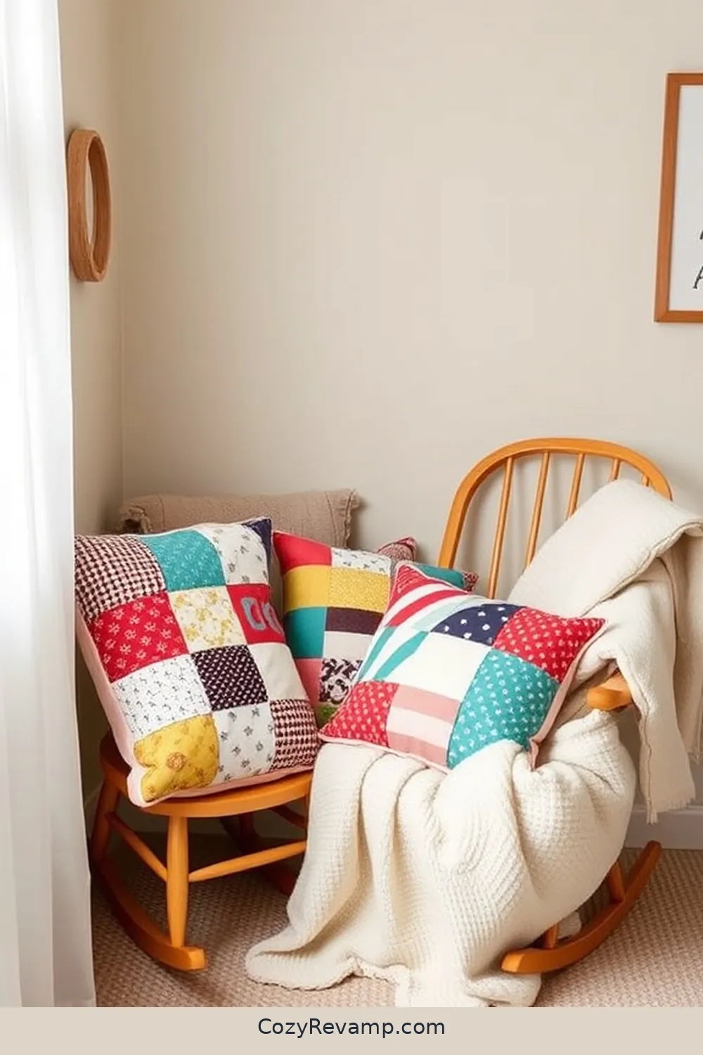 Patchwork Pillows for Cozy Comfort for 25 Creative Rustic Nursery Ideas With Upcycled Fabric Material