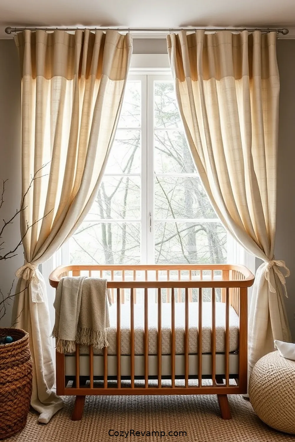 Upcycled Fabric Curtains for 25 Creative Rustic Nursery Ideas With Upcycled Fabric Material