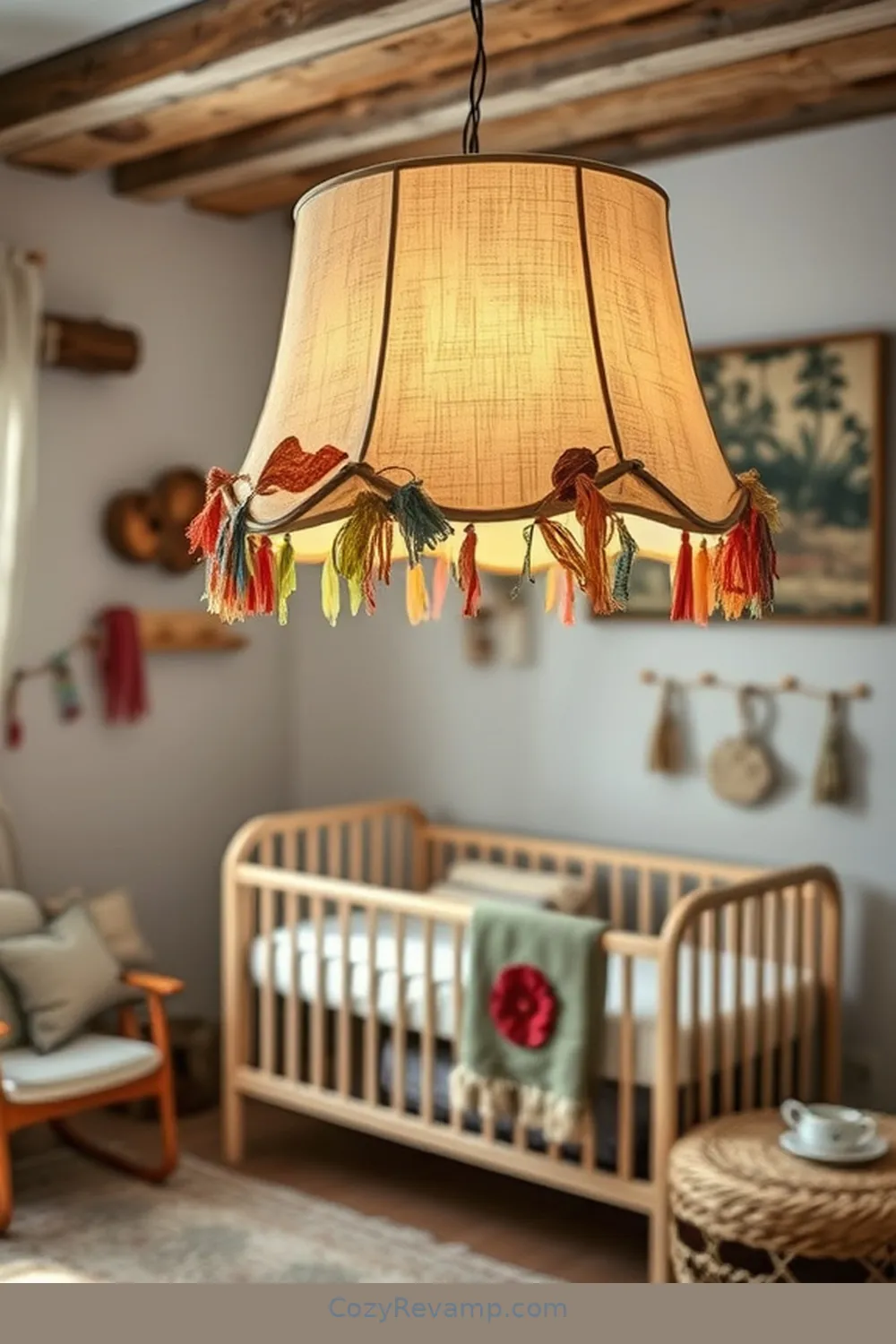 Upcycled Fabric Lampshades for 25 Creative Rustic Nursery Ideas With Upcycled Fabric Material