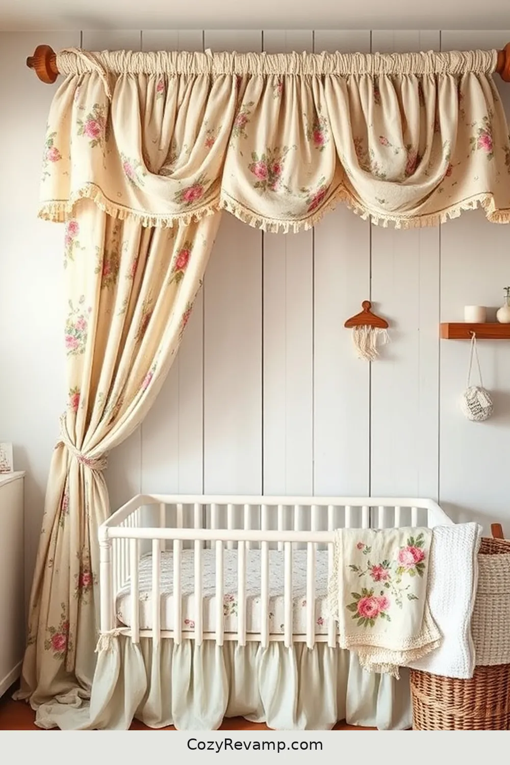 Vintage Fabric Bunting and Garlands for 25 Creative Rustic Nursery Ideas With Upcycled Fabric Material