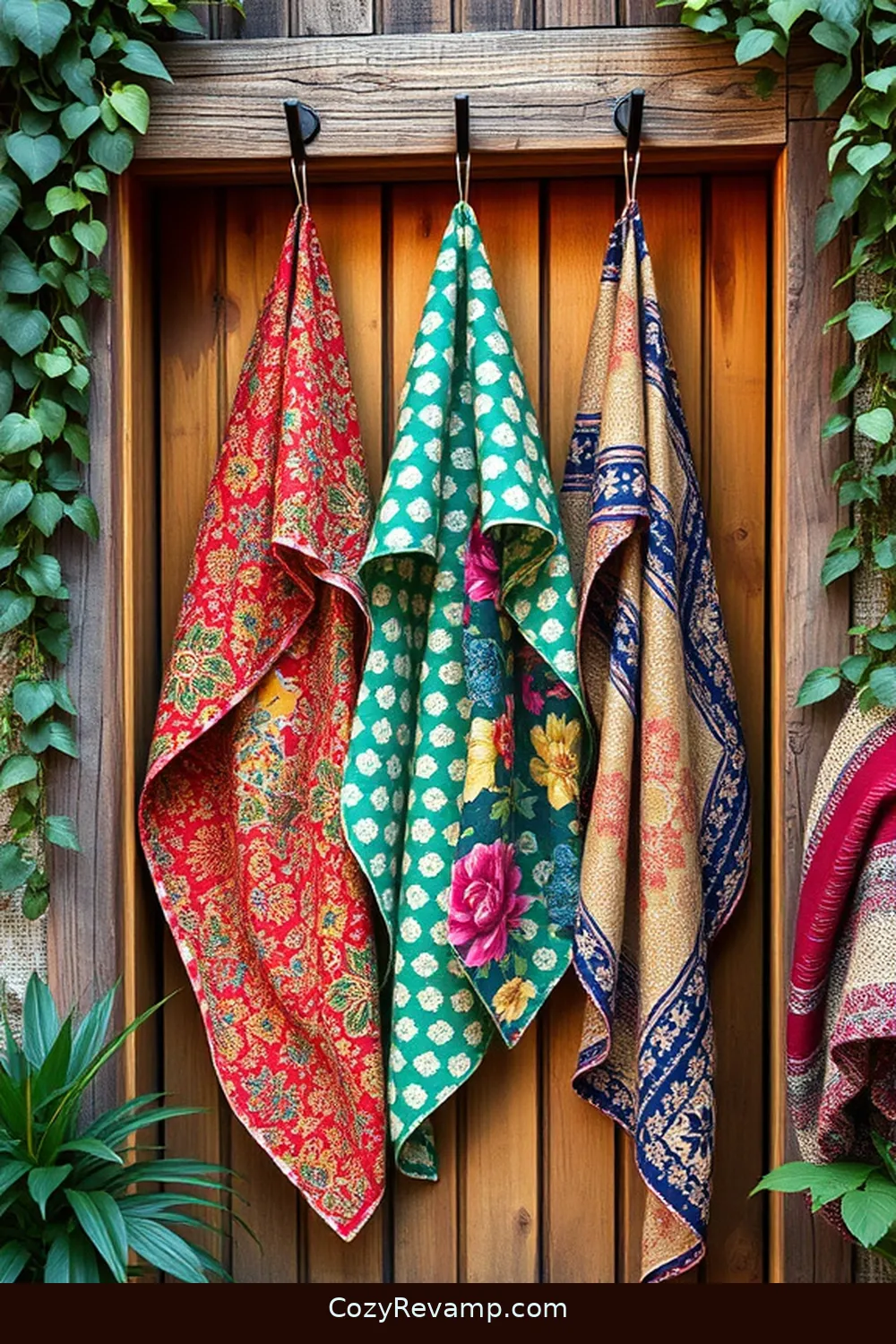 25 Creative Ways to Style a Bohemian Entryway With Upcycled Fabric 24 DIY Fabric Door Hangers for 25 Creative Ways to Style a Bohemian Entryway With Upcycled Fabric