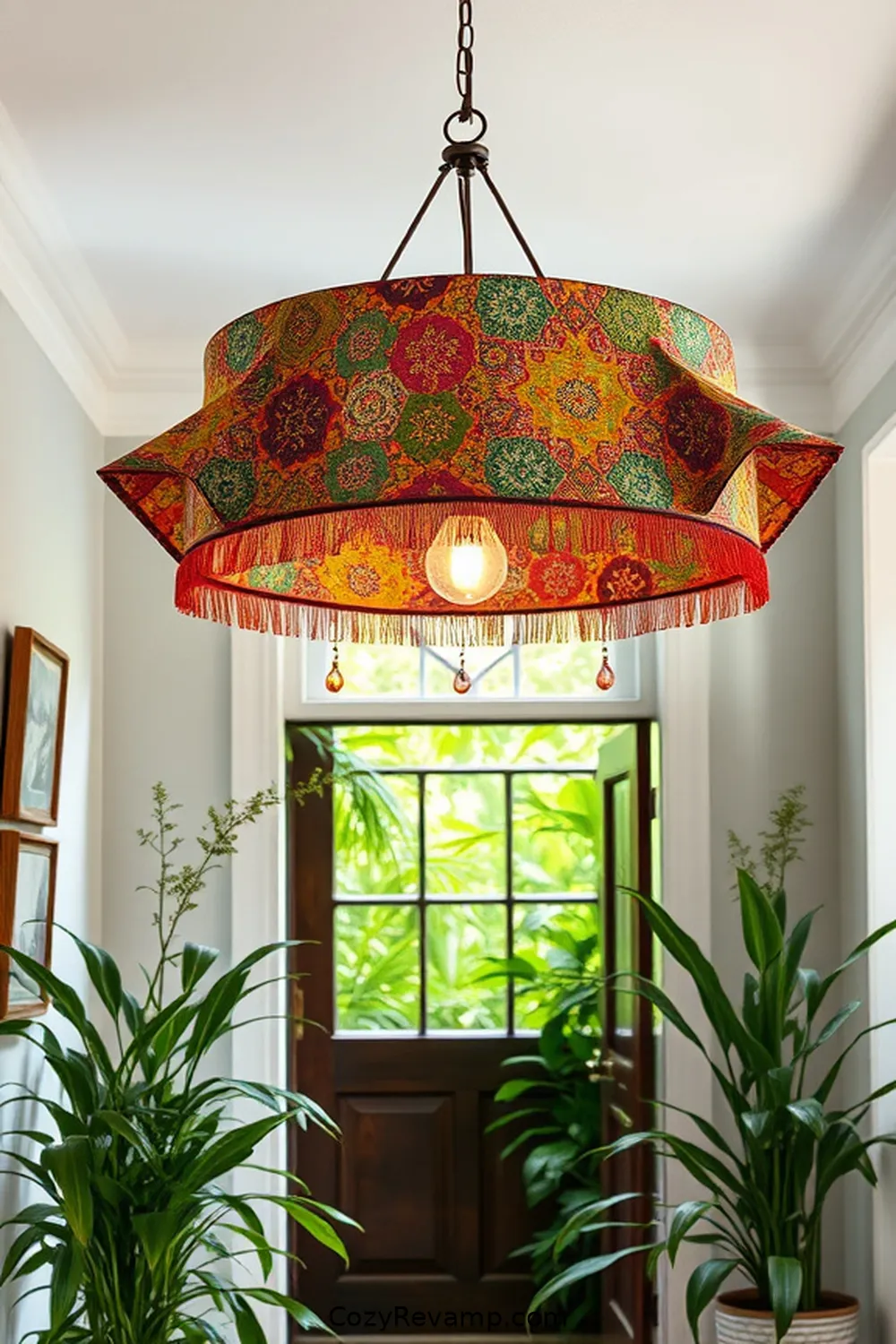 25 Creative Ways to Style a Bohemian Entryway With Upcycled Fabric 16 Fabric-Covered Lighting Fixtures for 25 Creative Ways to Style a Bohemian Entryway With Upcycled Fabric