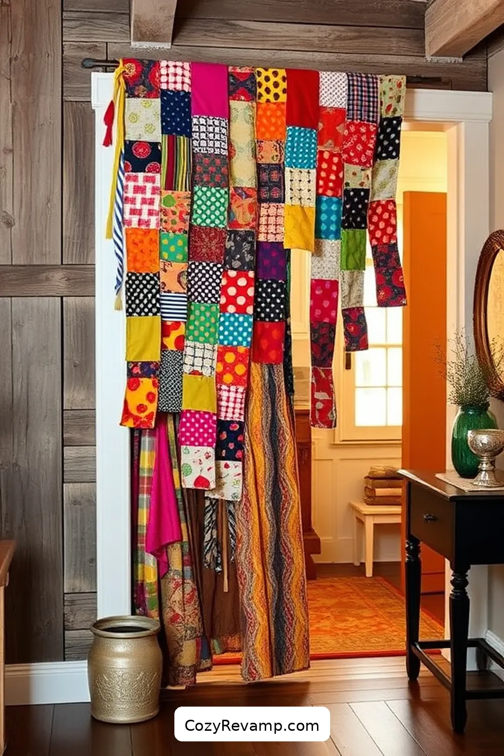 25 Creative Ways to Style a Bohemian Entryway With Upcycled Fabric 8 Fabric Scrap Wall Hangings for 25 Creative Ways to Style a Bohemian Entryway With Upcycled Fabric