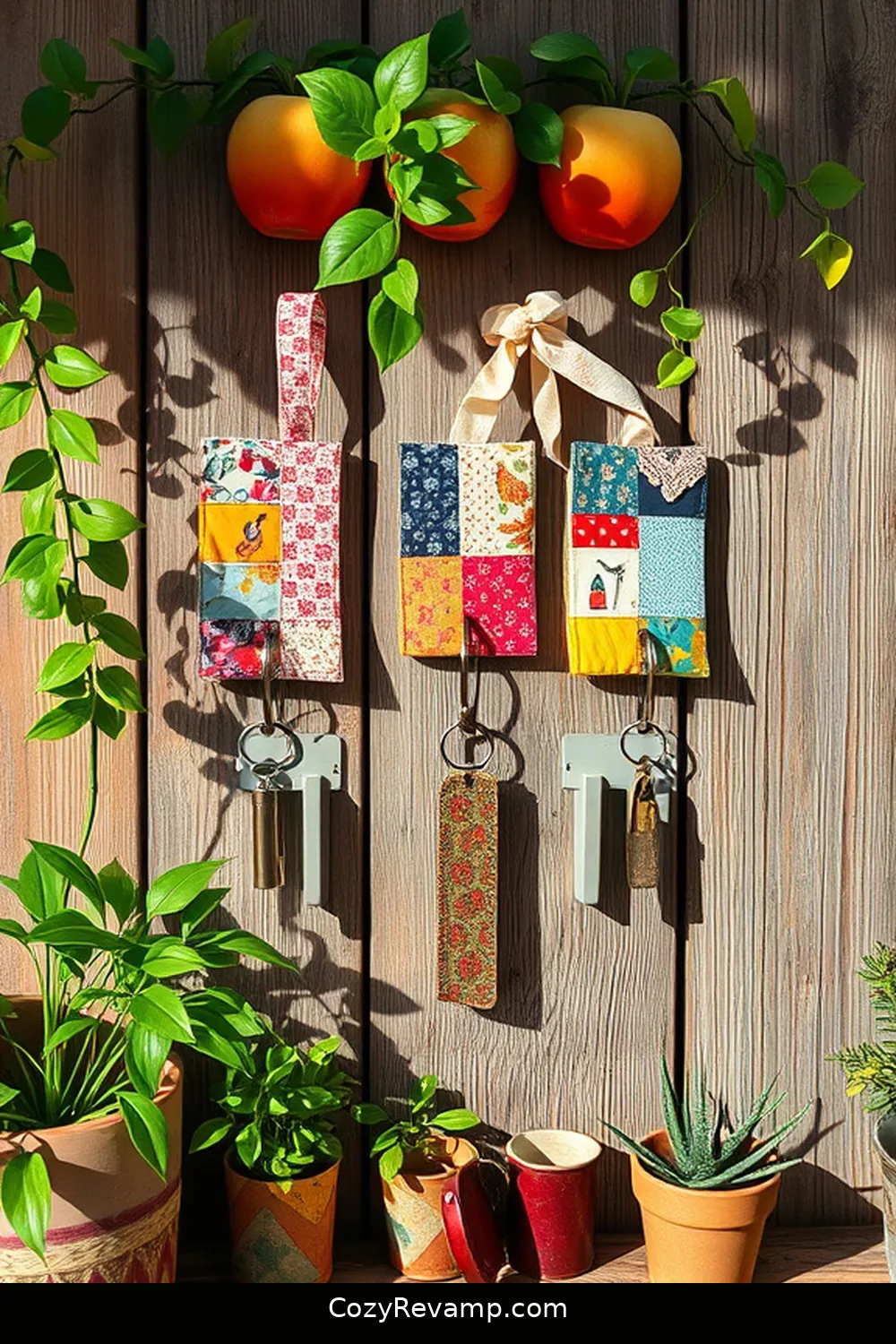 25 Creative Ways to Style a Bohemian Entryway With Upcycled Fabric 10 Patchwork Fabric Key Hooks for 25 Creative Ways to Style a Bohemian Entryway With Upcycled Fabric