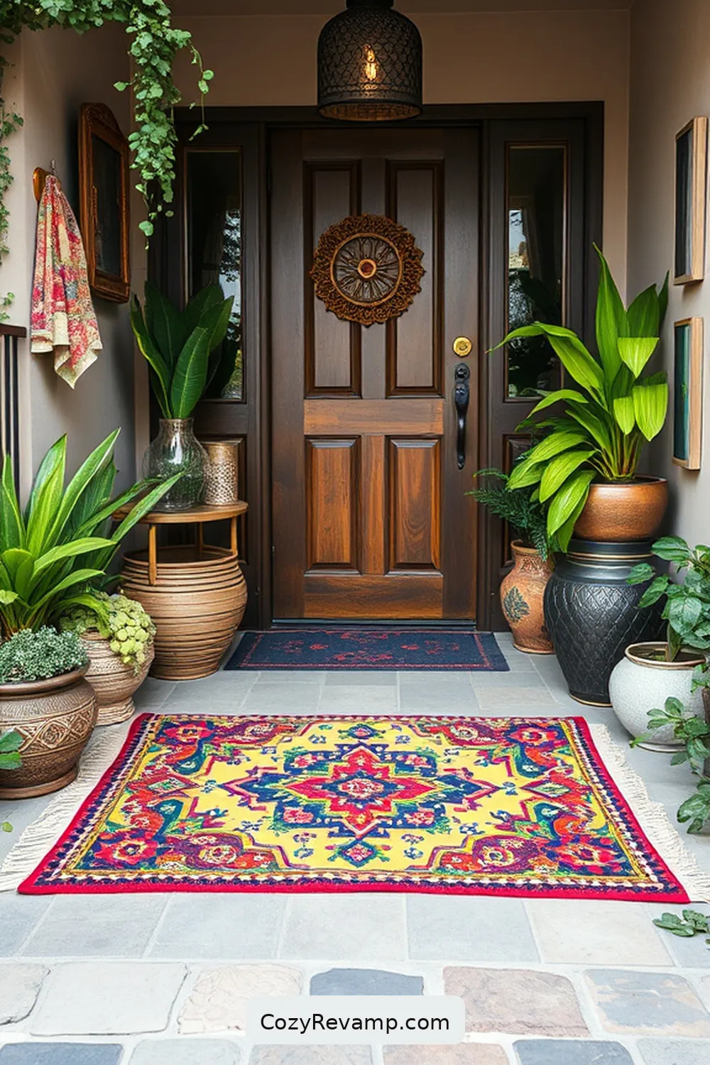 25 Creative Ways to Style a Bohemian Entryway With Upcycled Fabric 12 Recycled Fabric Door Mat for 25 Creative Ways to Style a Bohemian Entryway With Upcycled Fabric