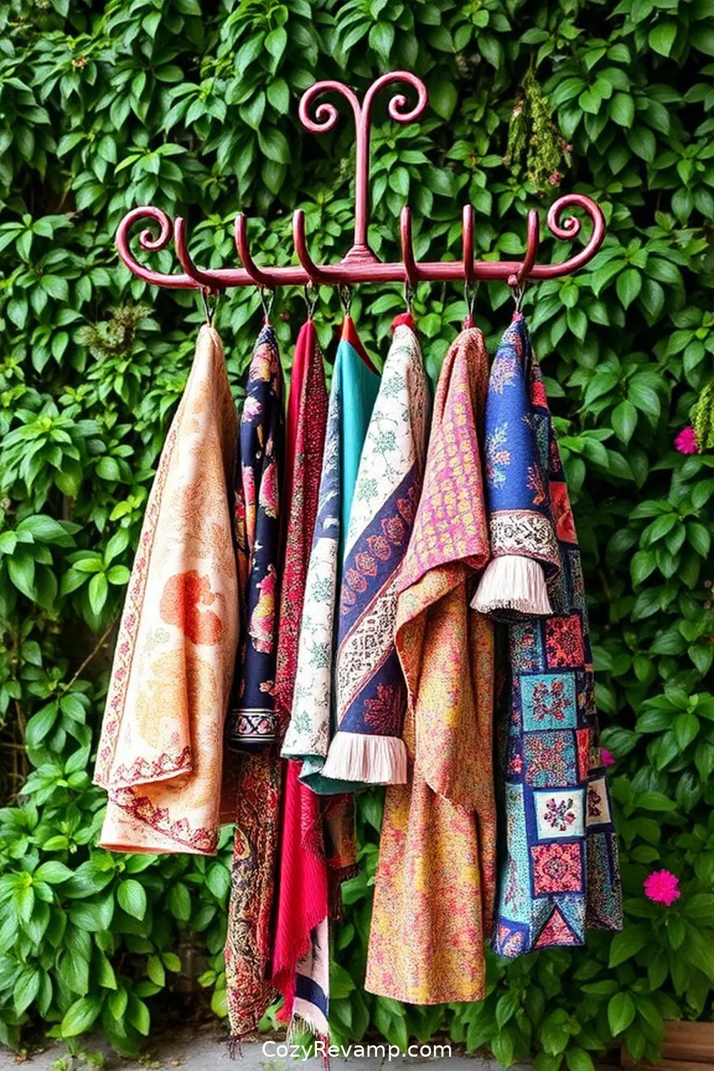 25 Creative Ways to Style a Bohemian Entryway With Upcycled Fabric 20 Upcycled Fabric Coat Rack for 25 Creative Ways to Style a Bohemian Entryway With Upcycled Fabric