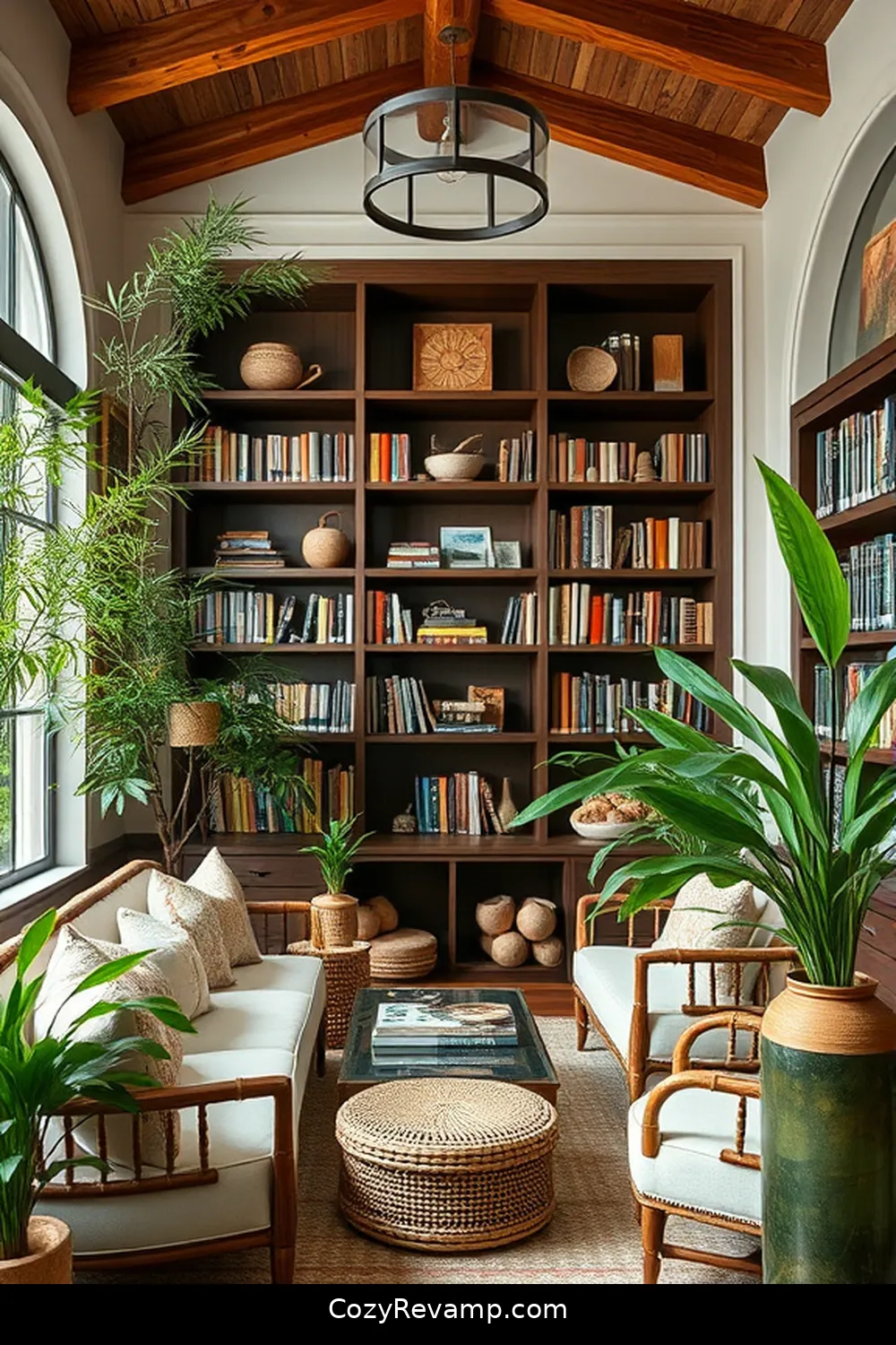 Accessorize With Bamboo to Complete the Look for 25 Design Tips for a Modern Farmhouse Library Using Bamboo Material