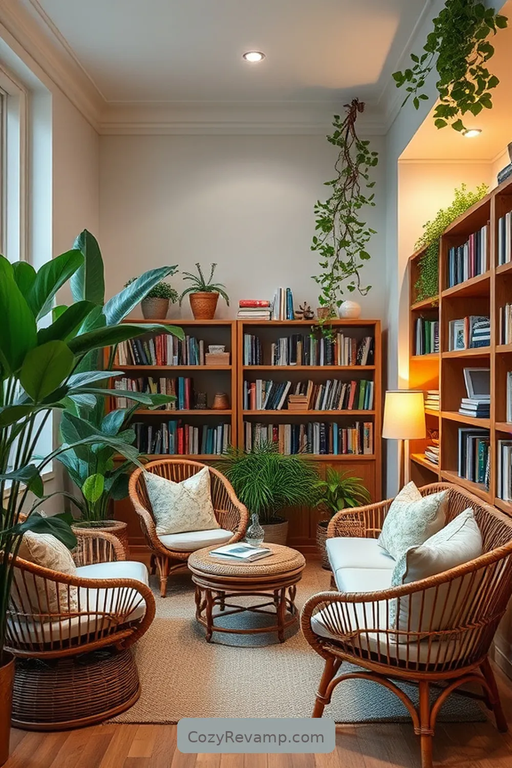 Create a Cozy Reading Nook With Bamboo Elements for 25 Design Tips for a Modern Farmhouse Library Using Bamboo Material
