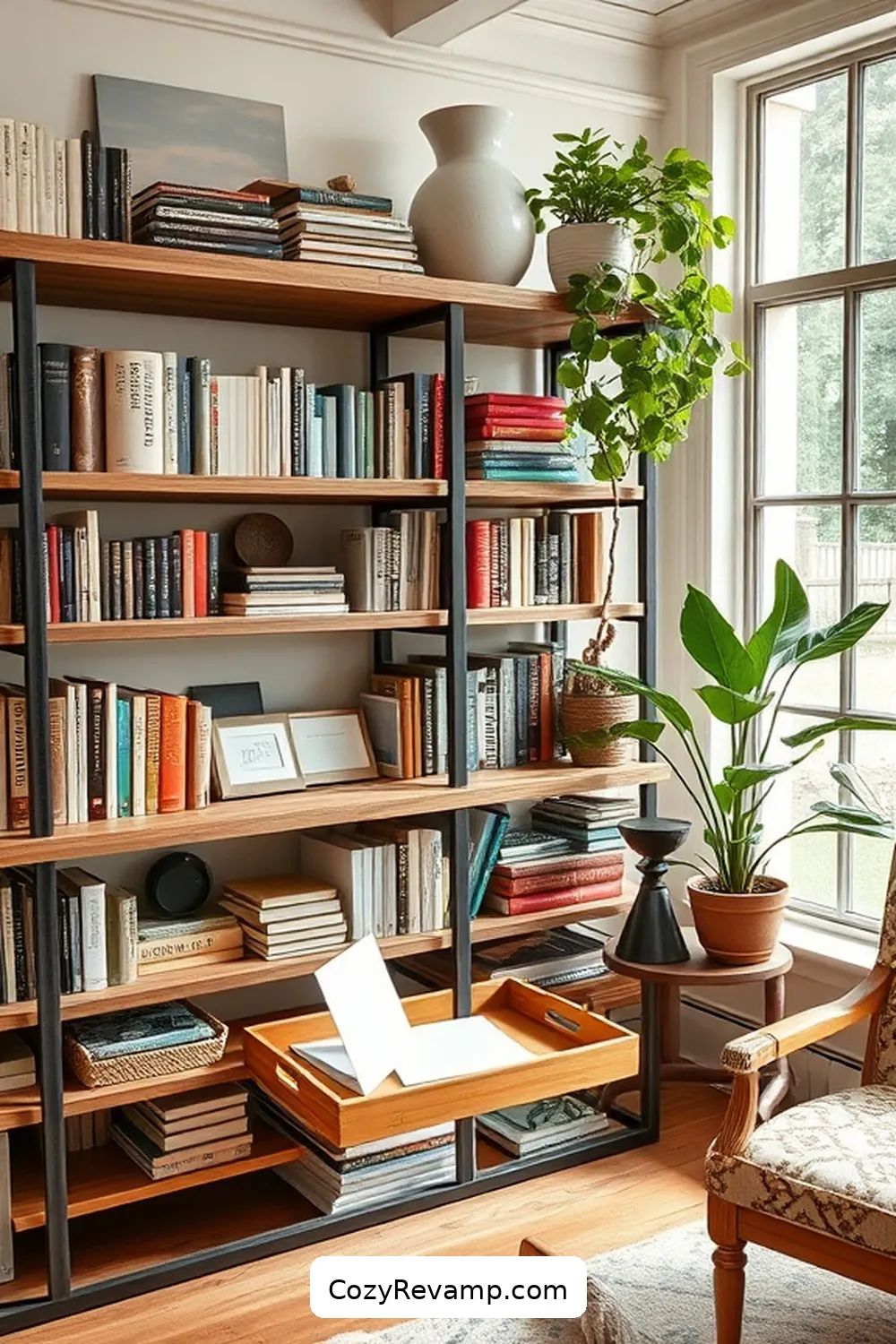Incorporate Bamboo Trays for Organizing Essentials for 25 Design Tips for a Modern Farmhouse Library Using Bamboo Material