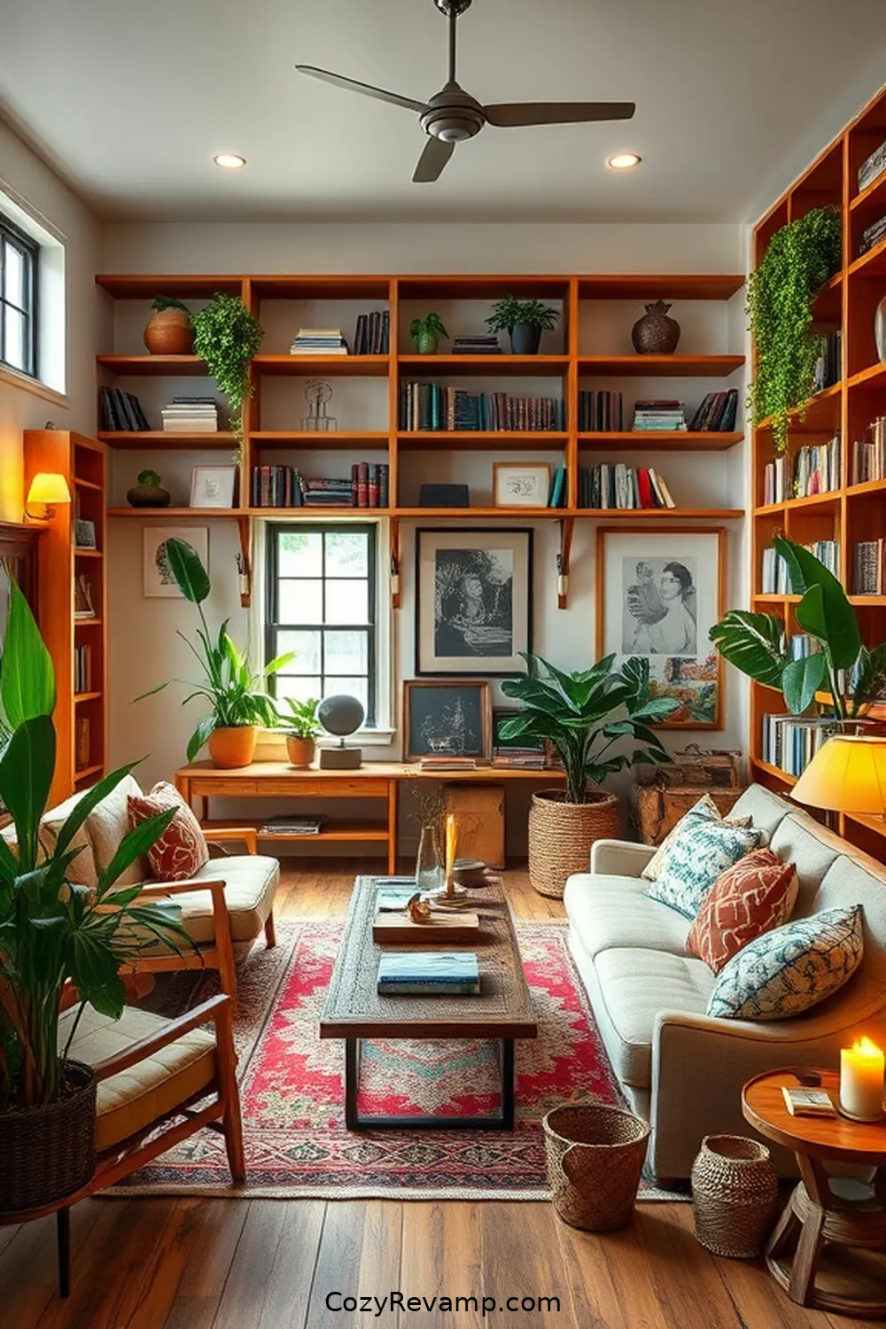 Mix Bamboo With Vintage Finds for Eclectic Charm for 25 Design Tips for a Modern Farmhouse Library Using Bamboo Material