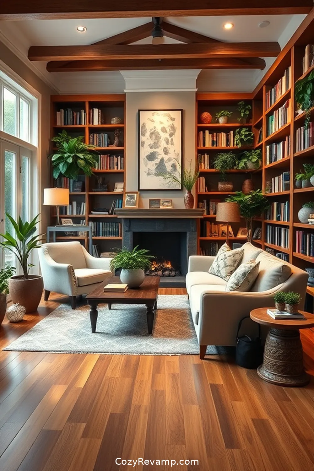 Opt for Bamboo Flooring to Enhance Warmth for 25 Design Tips for a Modern Farmhouse Library Using Bamboo Material