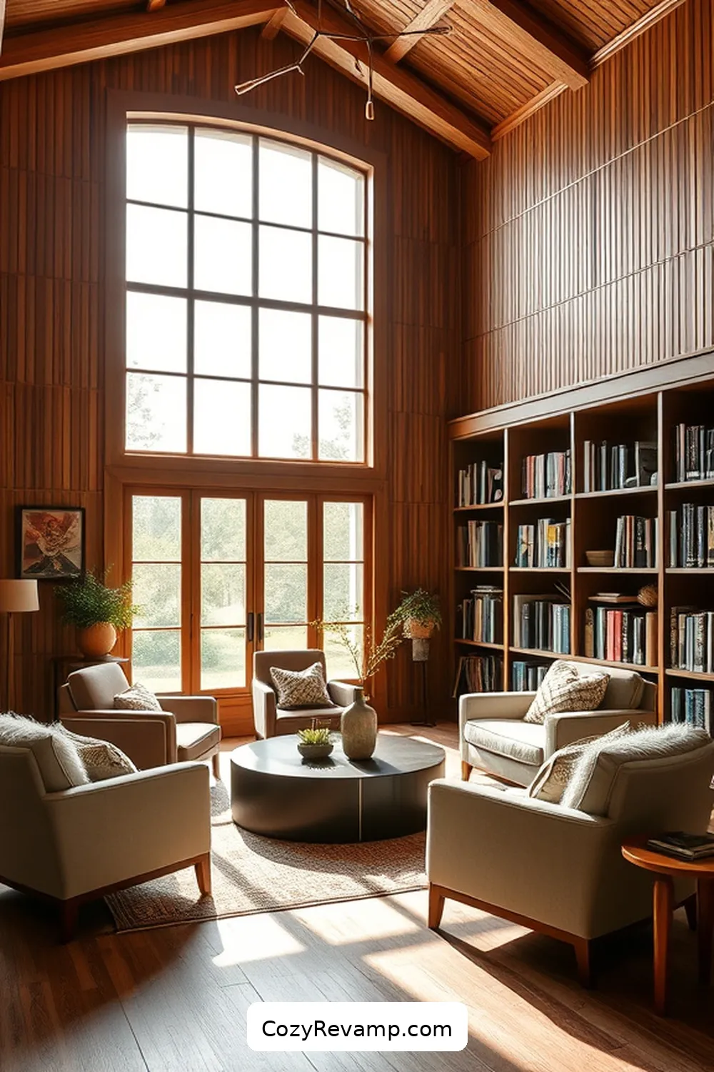Utilize Bamboo as Wall Paneling for Texture for 25 Design Tips for a Modern Farmhouse Library Using Bamboo Material