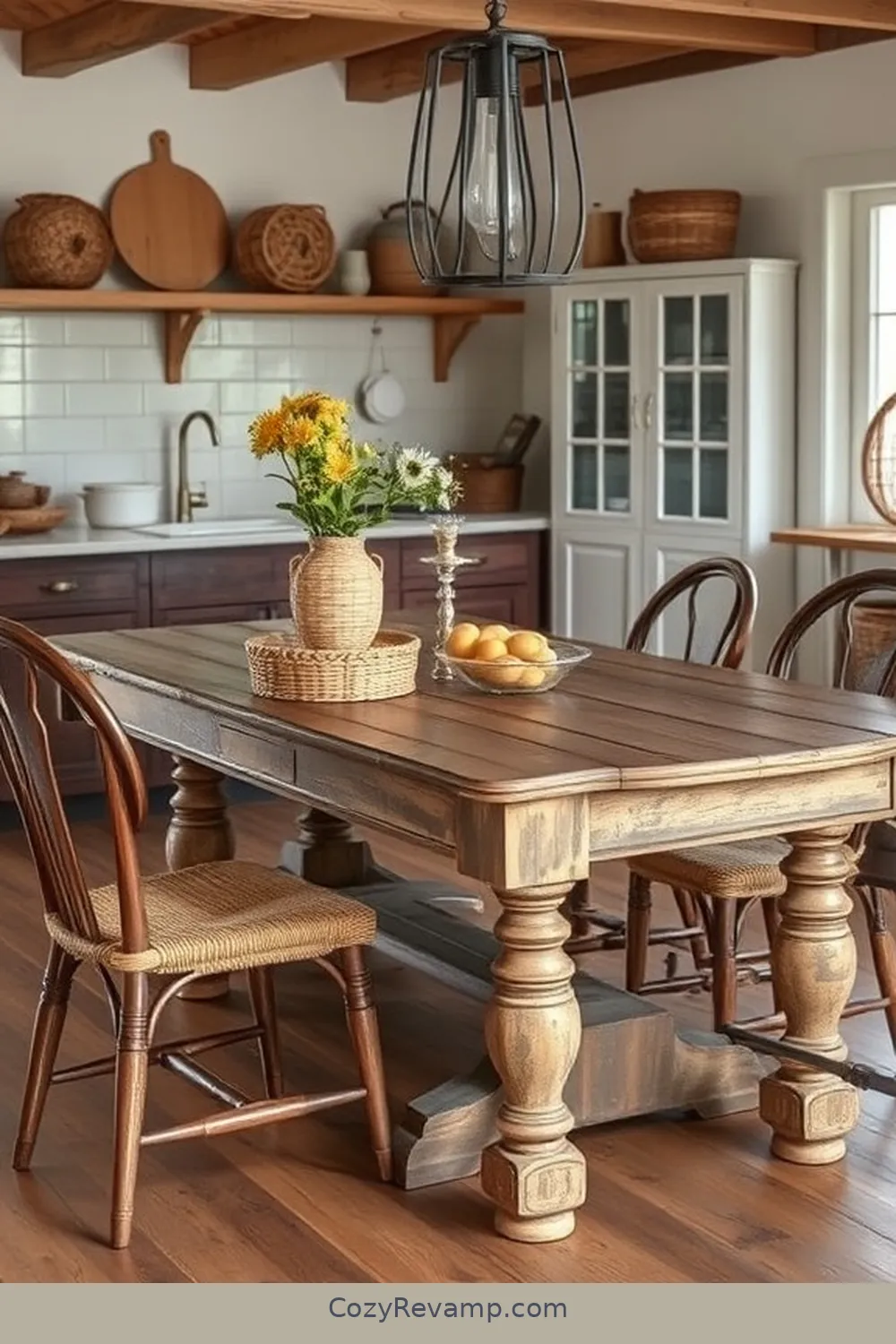 Antique Furniture Pieces for 25 Essential Elements of a Rustic Kitchen With Natural Fibers and Materials