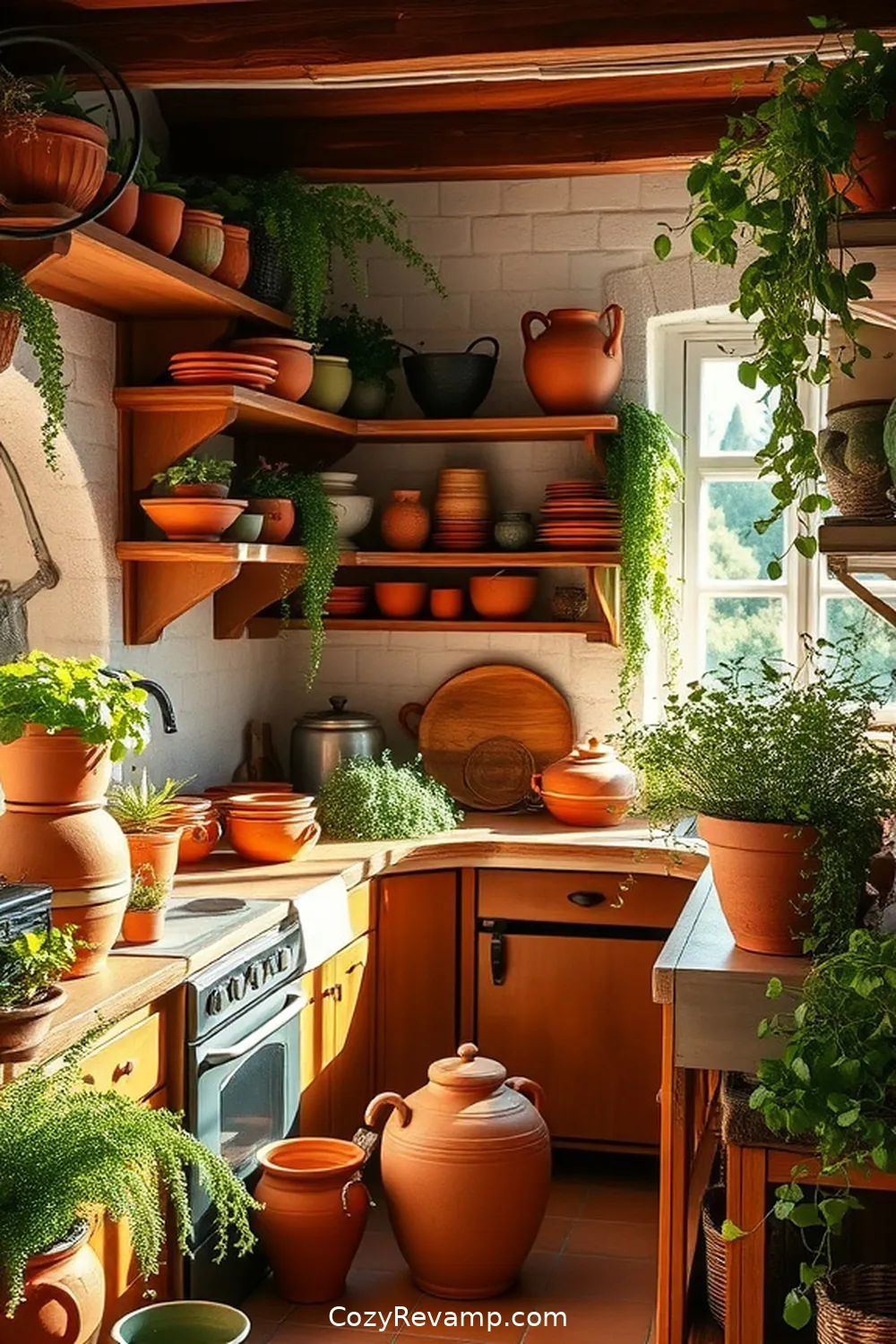 Clay or Terracotta Pots for 25 Essential Elements of a Rustic Kitchen With Natural Fibers and Materials