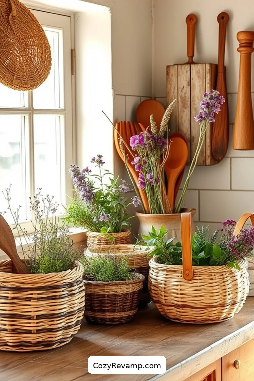 Handwoven Basketry for 25 Essential Elements of a Rustic Kitchen With Natural Fibers and Materials