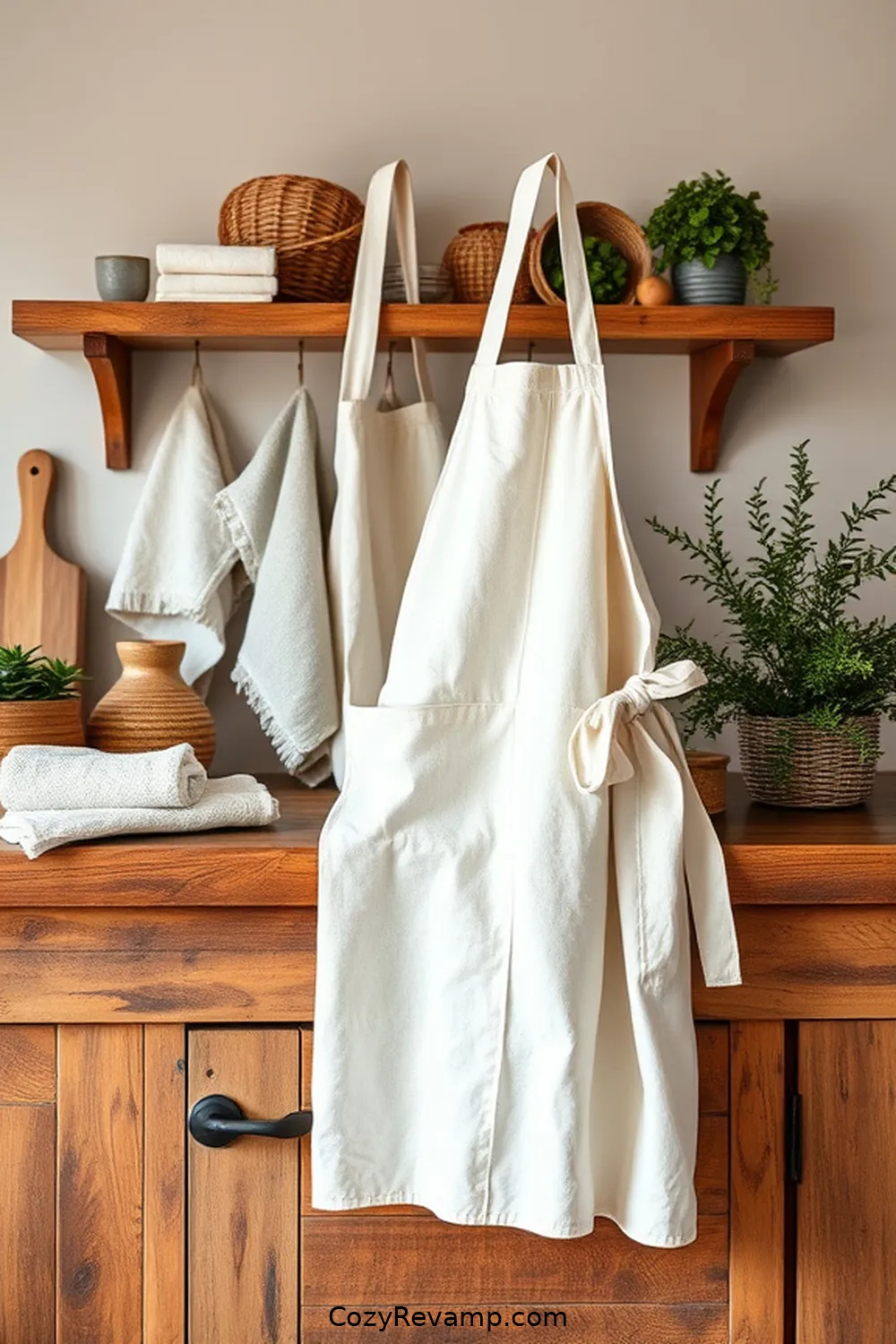 Linen Aprons and Towels for 25 Essential Elements of a Rustic Kitchen With Natural Fibers and Materials