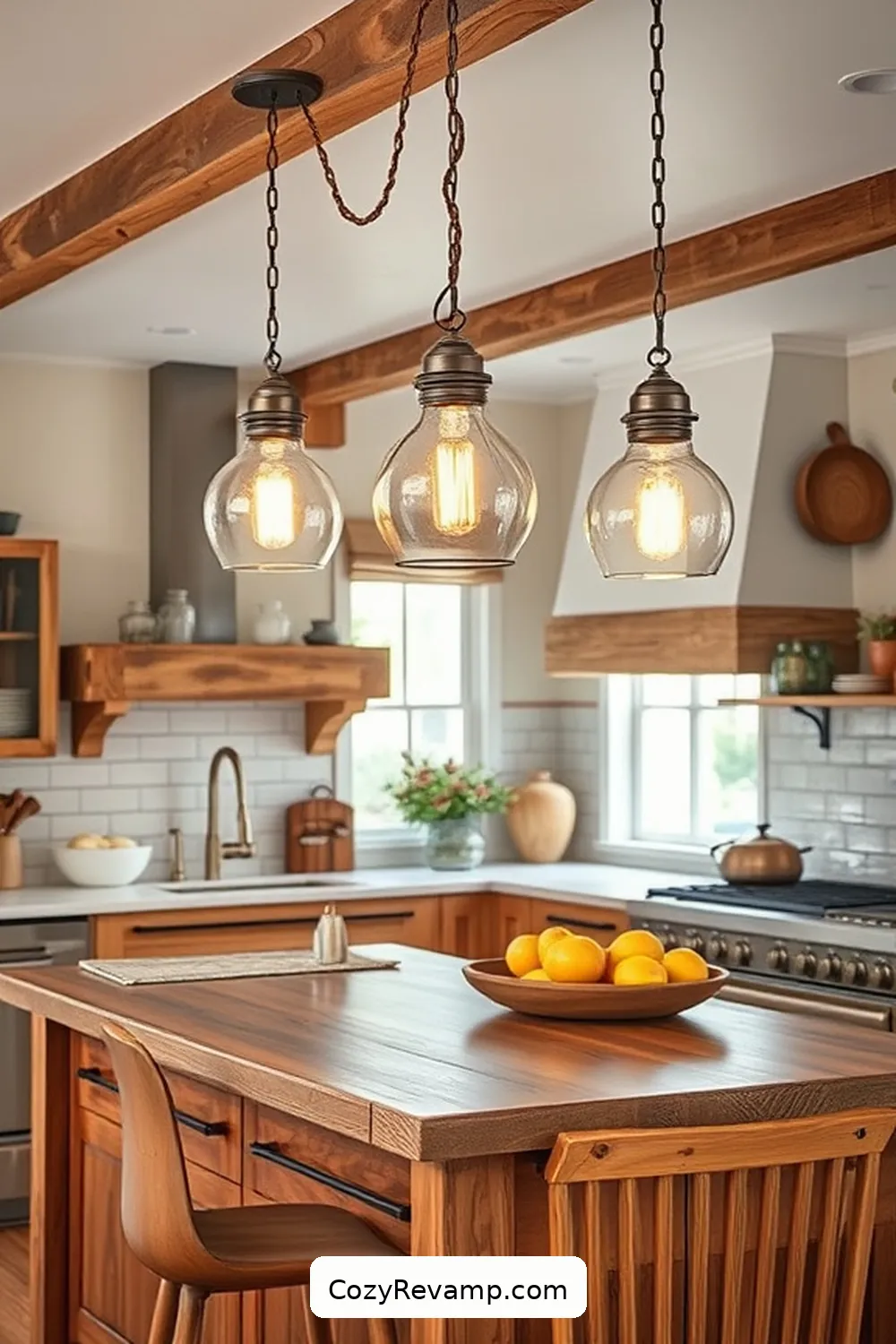 Vintage-Style Lighting Fixtures for 25 Essential Elements of a Rustic Kitchen With Natural Fibers and Materials