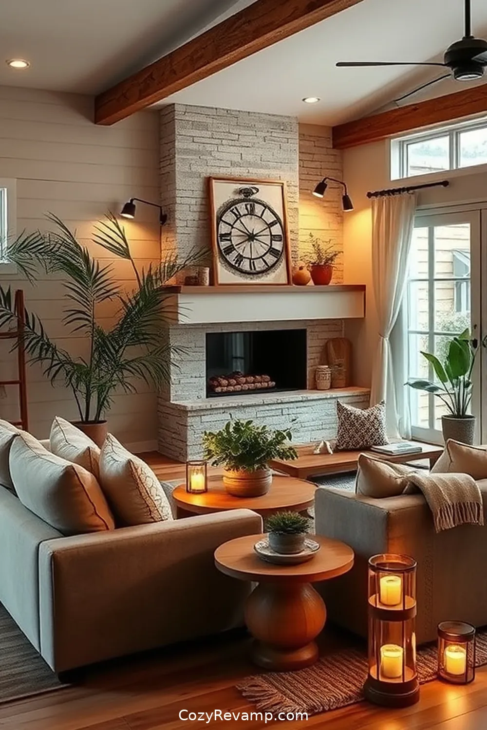 Bamboo Accents for 25 Essential Materials for Modern Farmhouse Living Rooms With Solar-Powered Lights