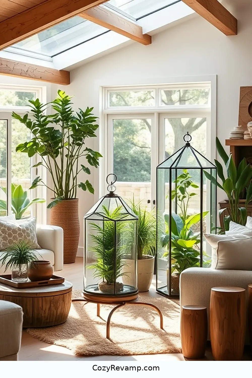 Glass Terrariums for 25 Essential Materials for Modern Farmhouse Living Rooms With Solar-Powered Lights