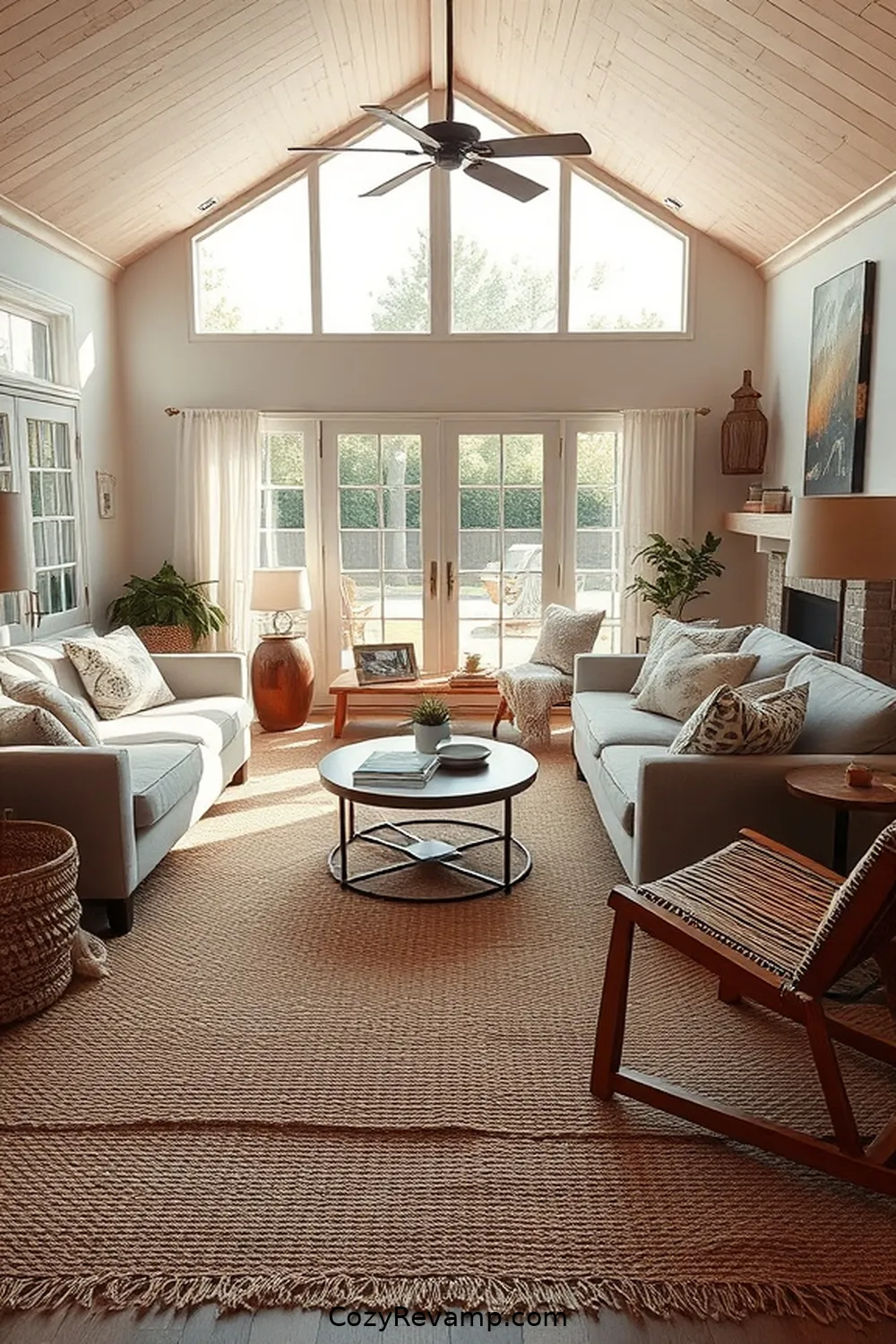 Natural Fiber Rugs for 25 Essential Materials for Modern Farmhouse Living Rooms With Solar-Powered Lights