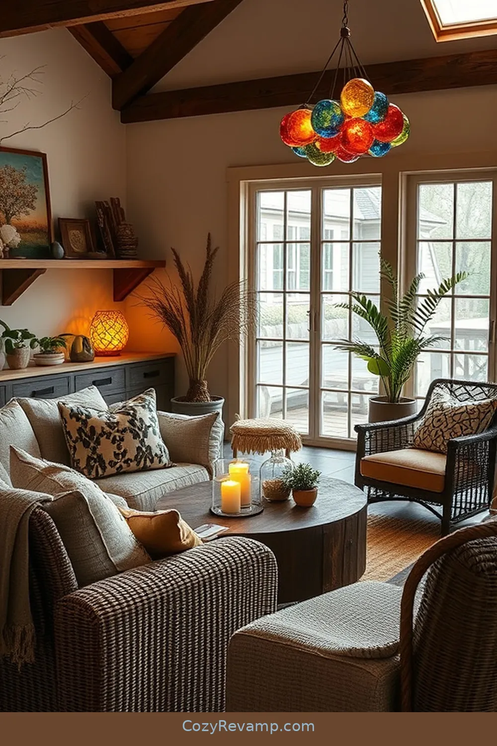 Recycled Glass Decor for 25 Essential Materials for Modern Farmhouse Living Rooms With Solar-Powered Lights