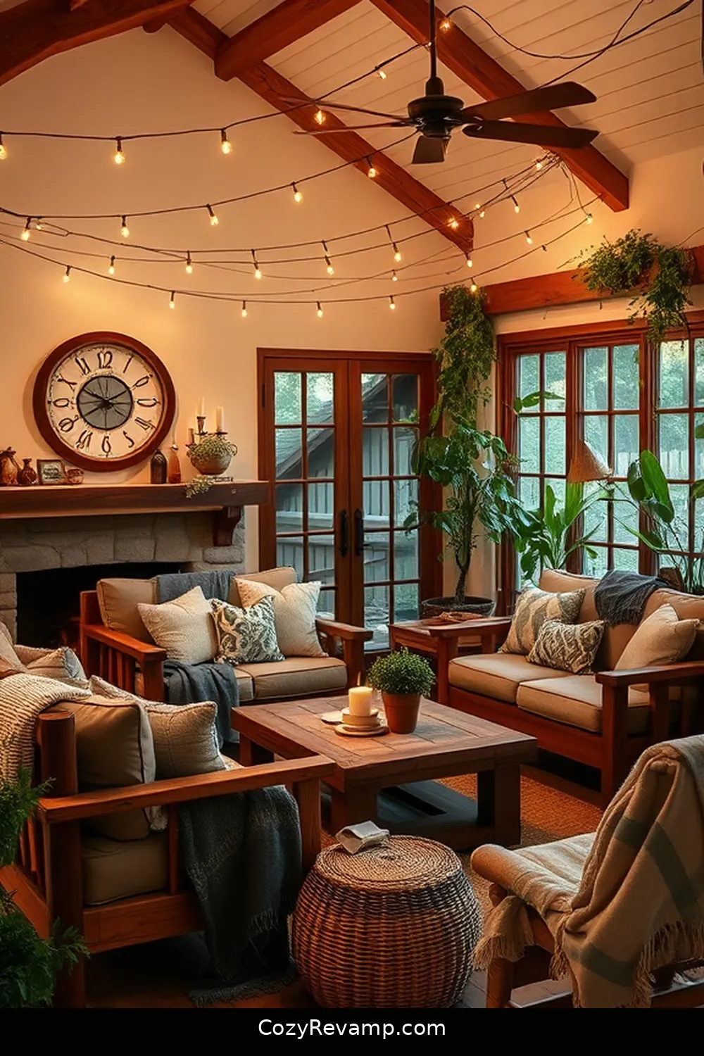 Solar-Powered String Lights for 25 Essential Materials for Modern Farmhouse Living Rooms With Solar-Powered Lights