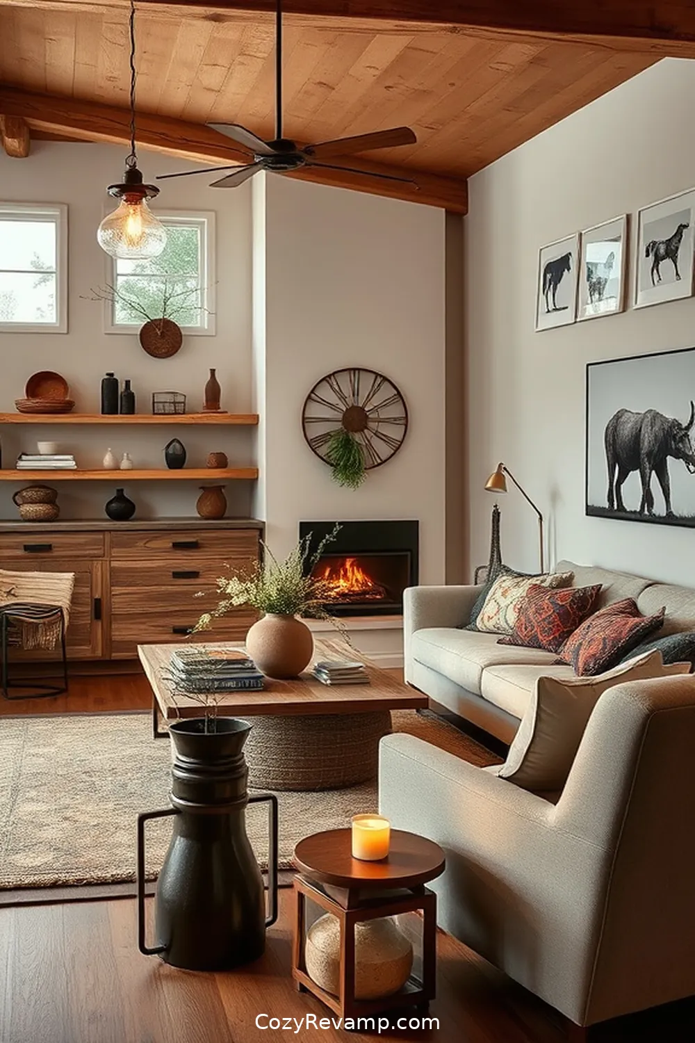 Warm Metal Finishes for 25 Essential Materials for Modern Farmhouse Living Rooms With Solar-Powered Lights