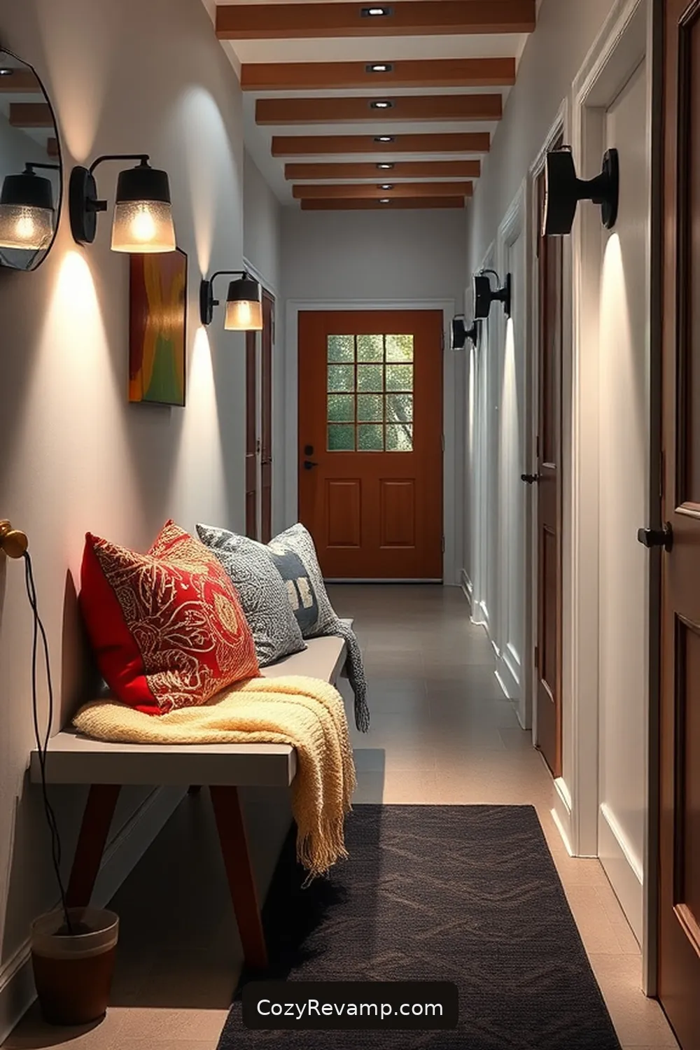 Accent Pillows and Throws for 25 Essential Materials for a Mid-Century Modern Hallway With Solar-Powered Lights