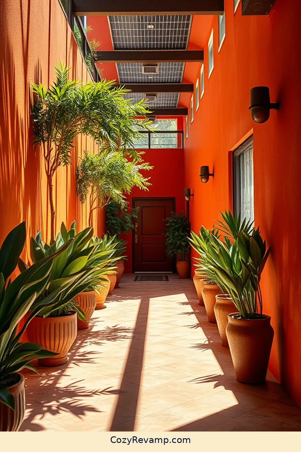 Bold Color Palettes for 25 Essential Materials for a Mid-Century Modern Hallway With Solar-Powered Lights