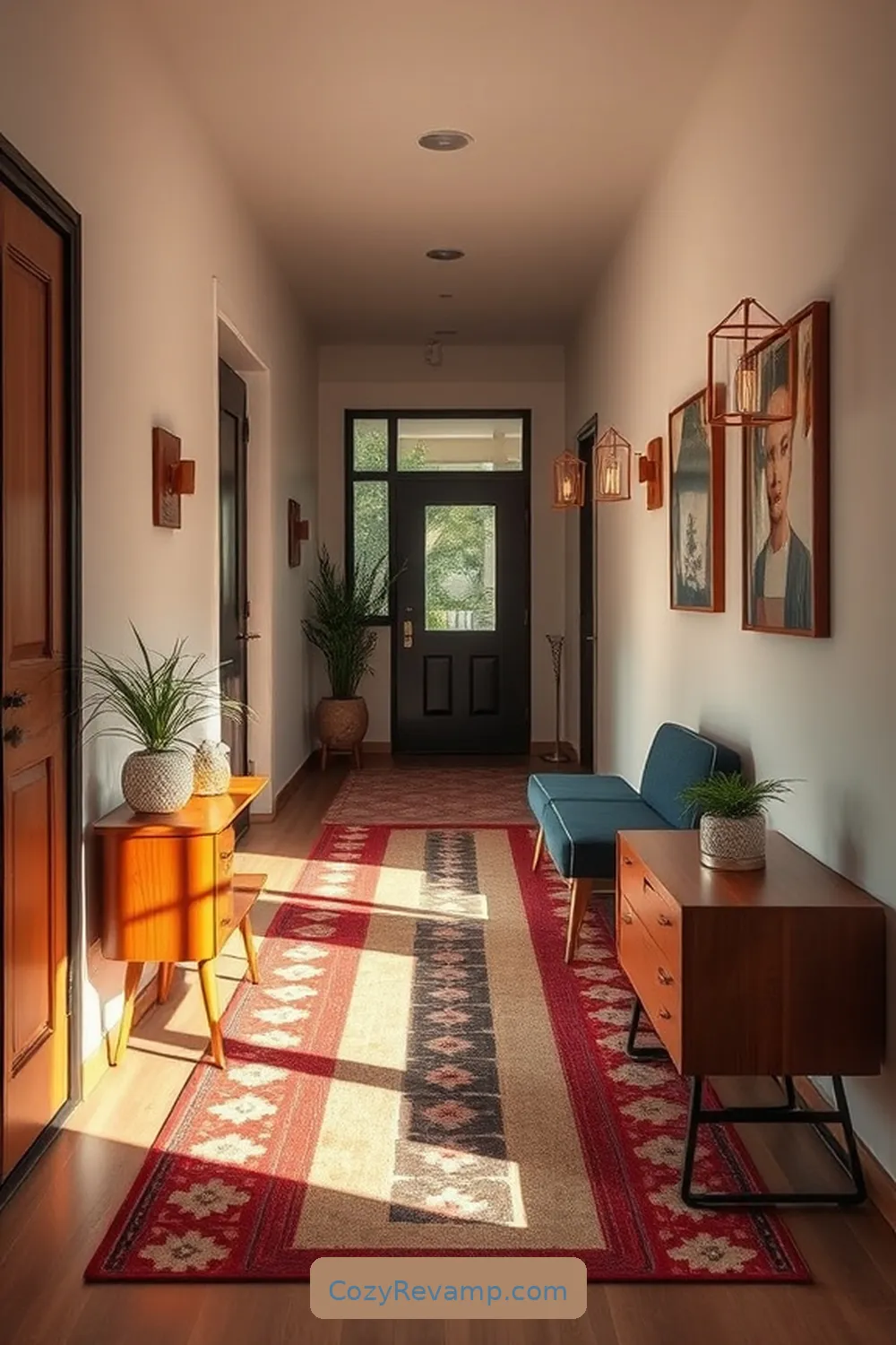 Geometric Patterns for 25 Essential Materials for a Mid-Century Modern Hallway With Solar-Powered Lights