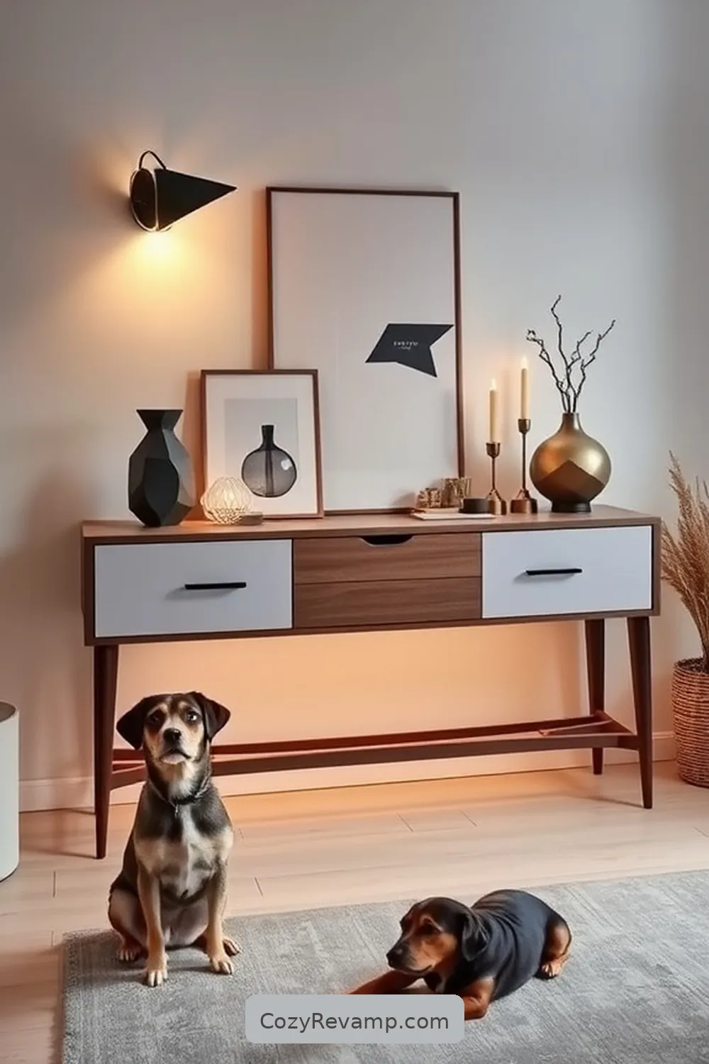 Mid-Century Console Tables for 25 Essential Materials for a Mid-Century Modern Hallway With Solar-Powered Lights