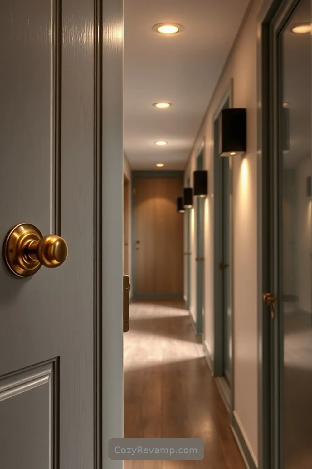 Retro-Inspired Door Hardware for 25 Essential Materials for a Mid-Century Modern Hallway With Solar-Powered Lights