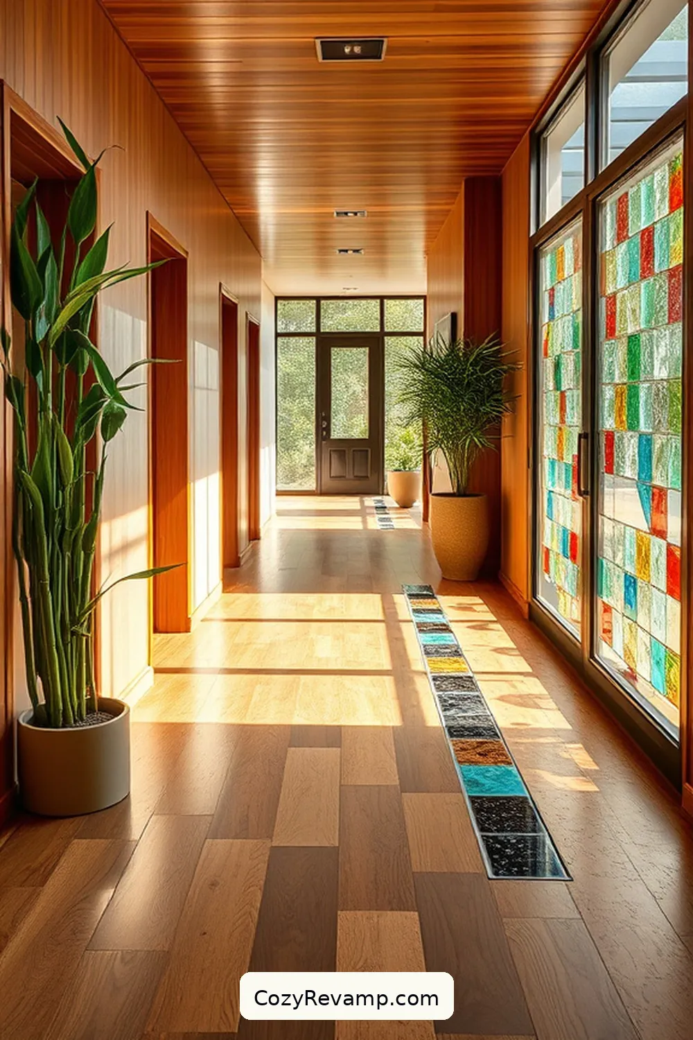 Sustainable Flooring Options for 25 Essential Materials for a Mid-Century Modern Hallway With Solar-Powered Lights