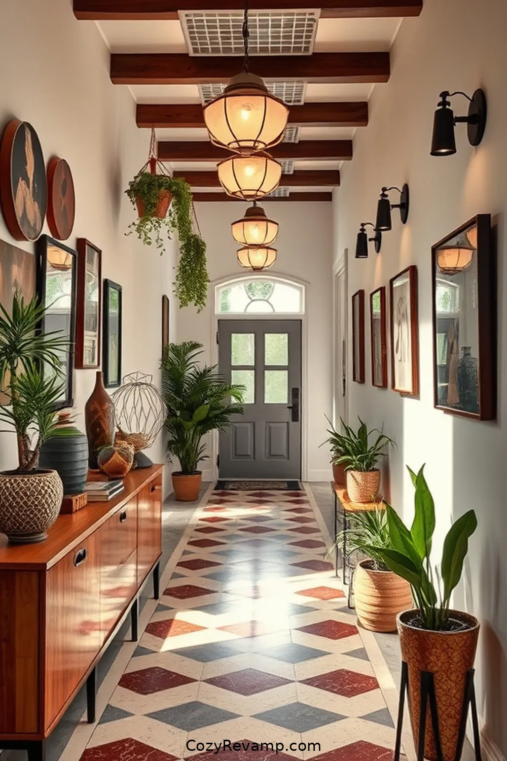 Vintage Collectibles and Accessories for 25 Essential Materials for a Mid-Century Modern Hallway With Solar-Powered Lights