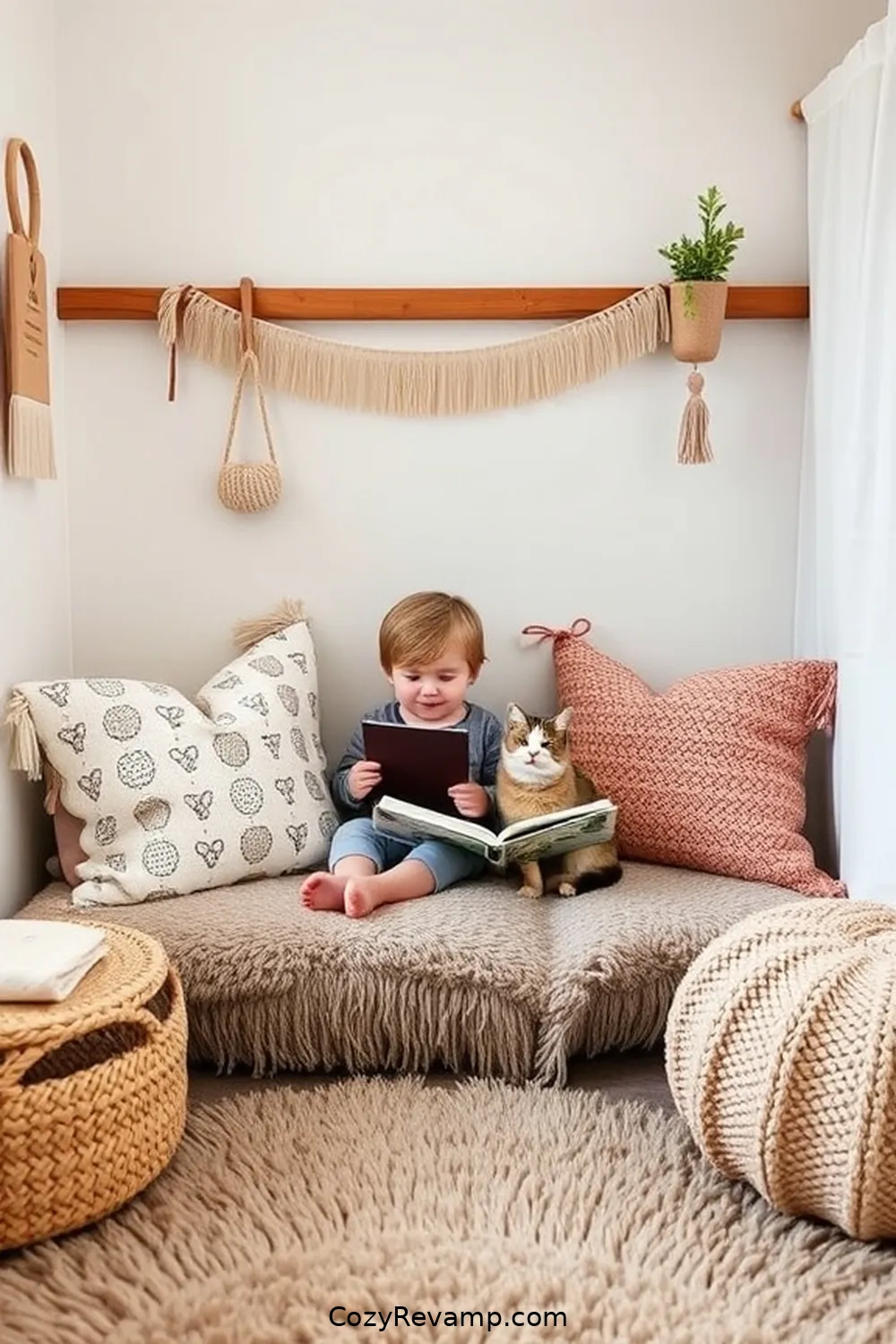 25 Essential Tips for a Minimalist Nursery Using Natural Fibers 23 Create a Cozy Reading Nook With Natural Elements for 25 Essential Tips for a Minimalist Nursery Using Natural Fibers