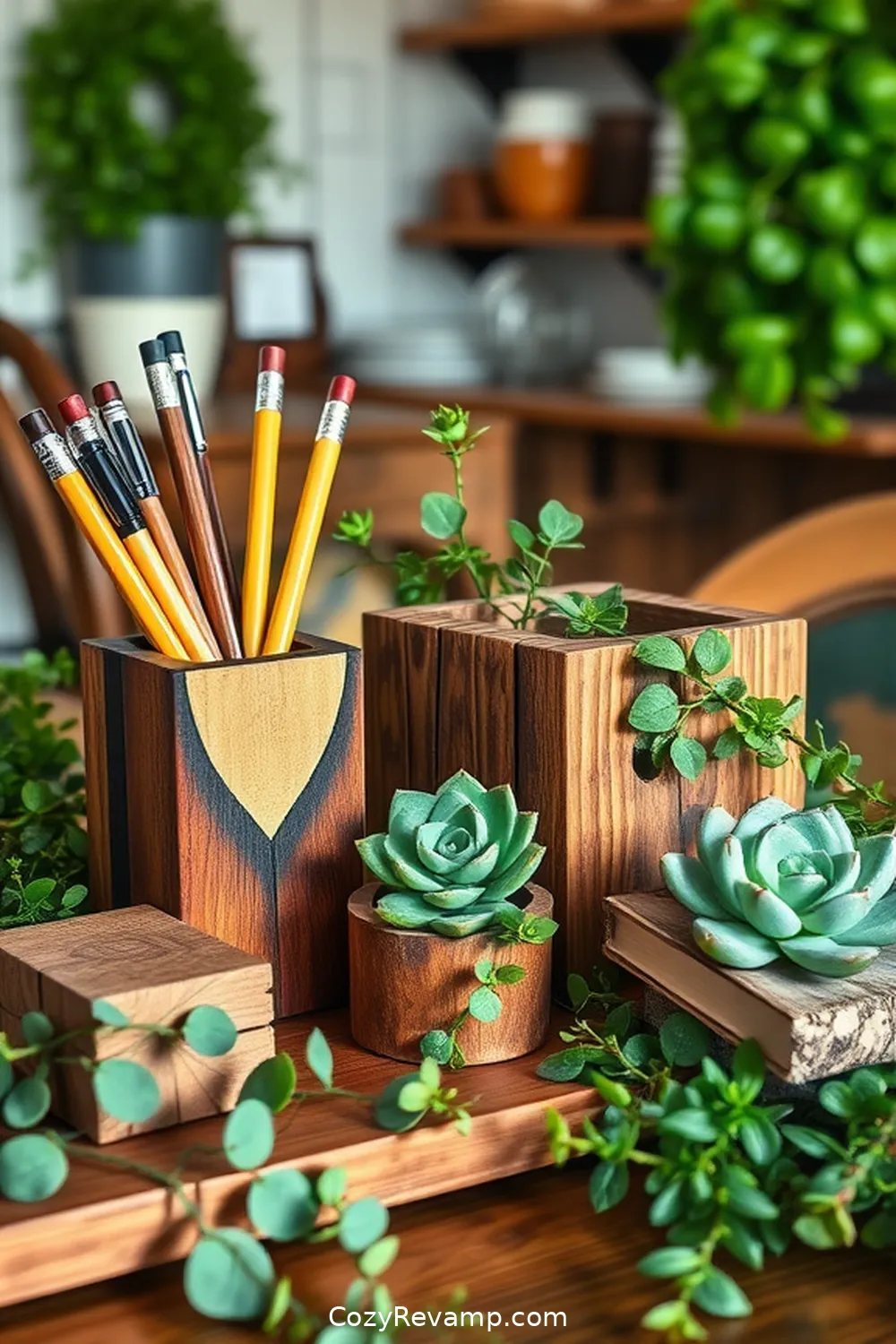 25 Essentials for a Modern Farmhouse Home Office Using Reclaimed Materials 16 15. Farmhouse-Style Desk Accessories for 25 Essentials for a Modern Farmhouse Home Office Using Reclaimed Materials